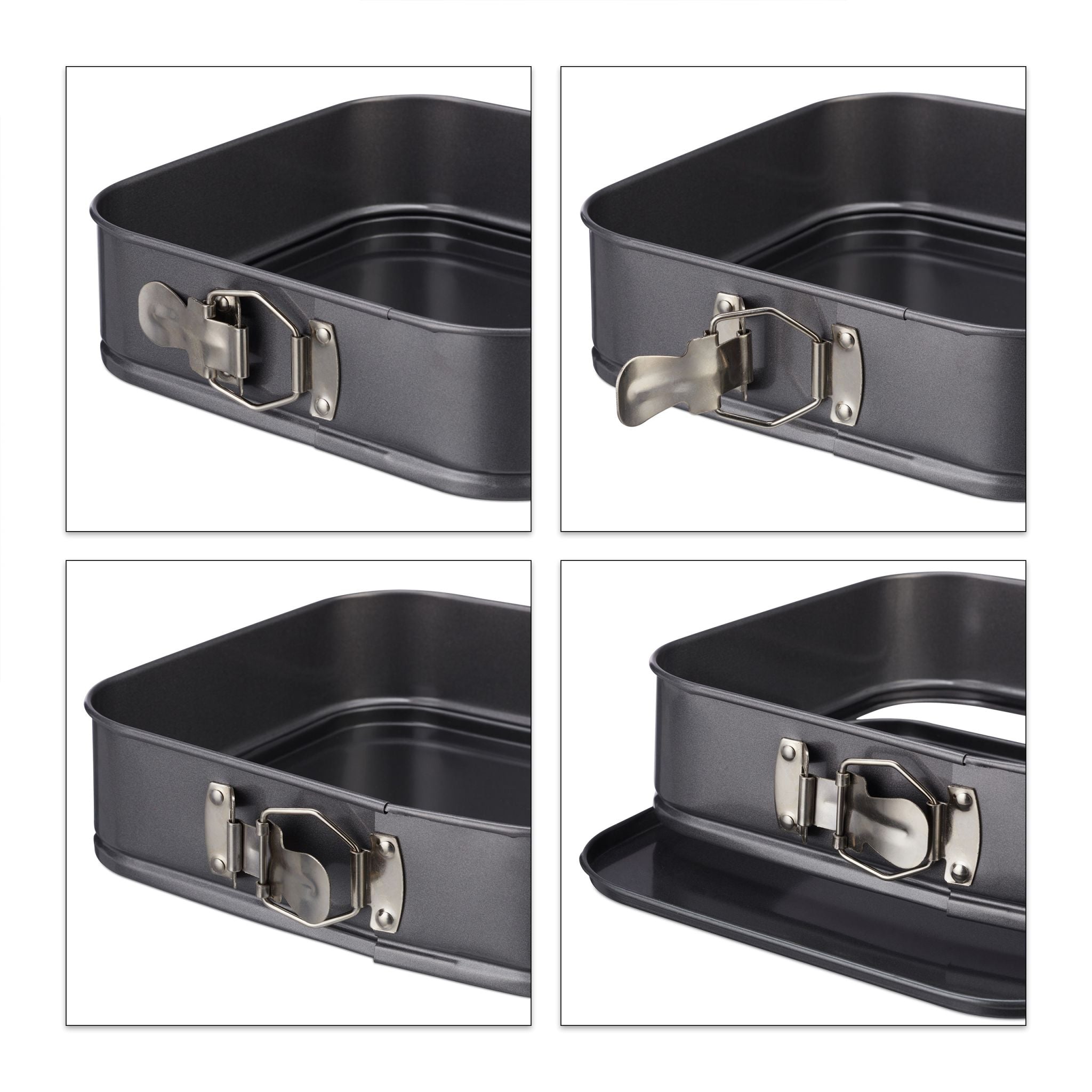 Quadratische Springform 3er-Set Anthrazit von Relaxdays