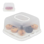 Eckige Kuchenbox Weiss-Transparent von Relaxdays