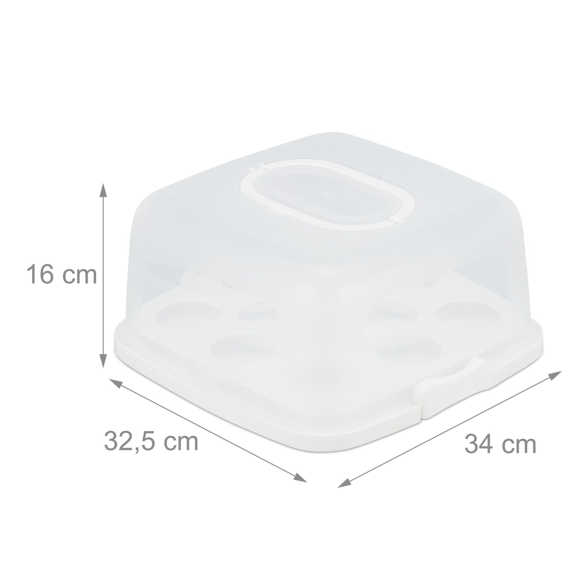 Eckige Kuchenbox Weiss-Transparent von Relaxdays