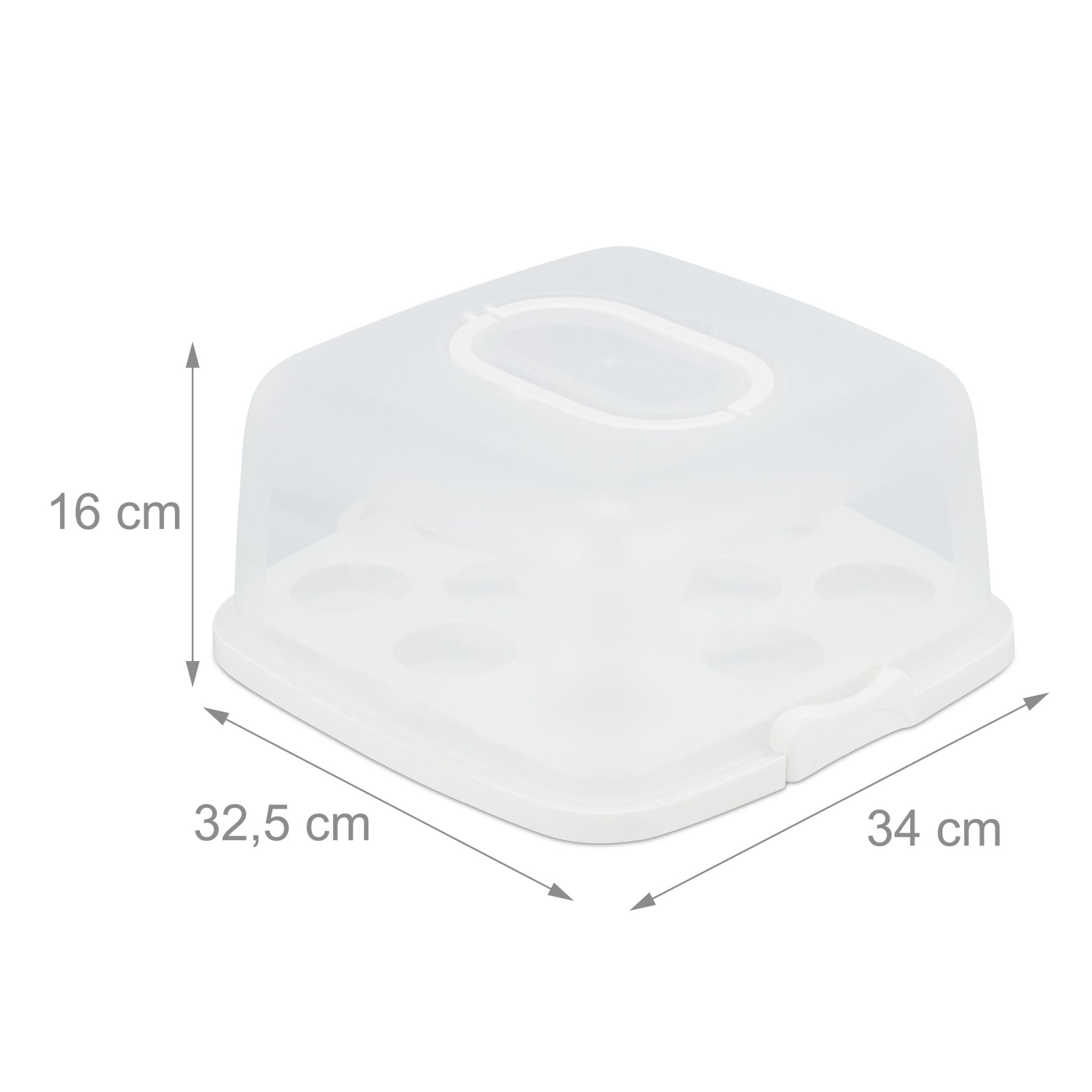 Eckige Kuchenbox Weiss-Transparent von Relaxdays