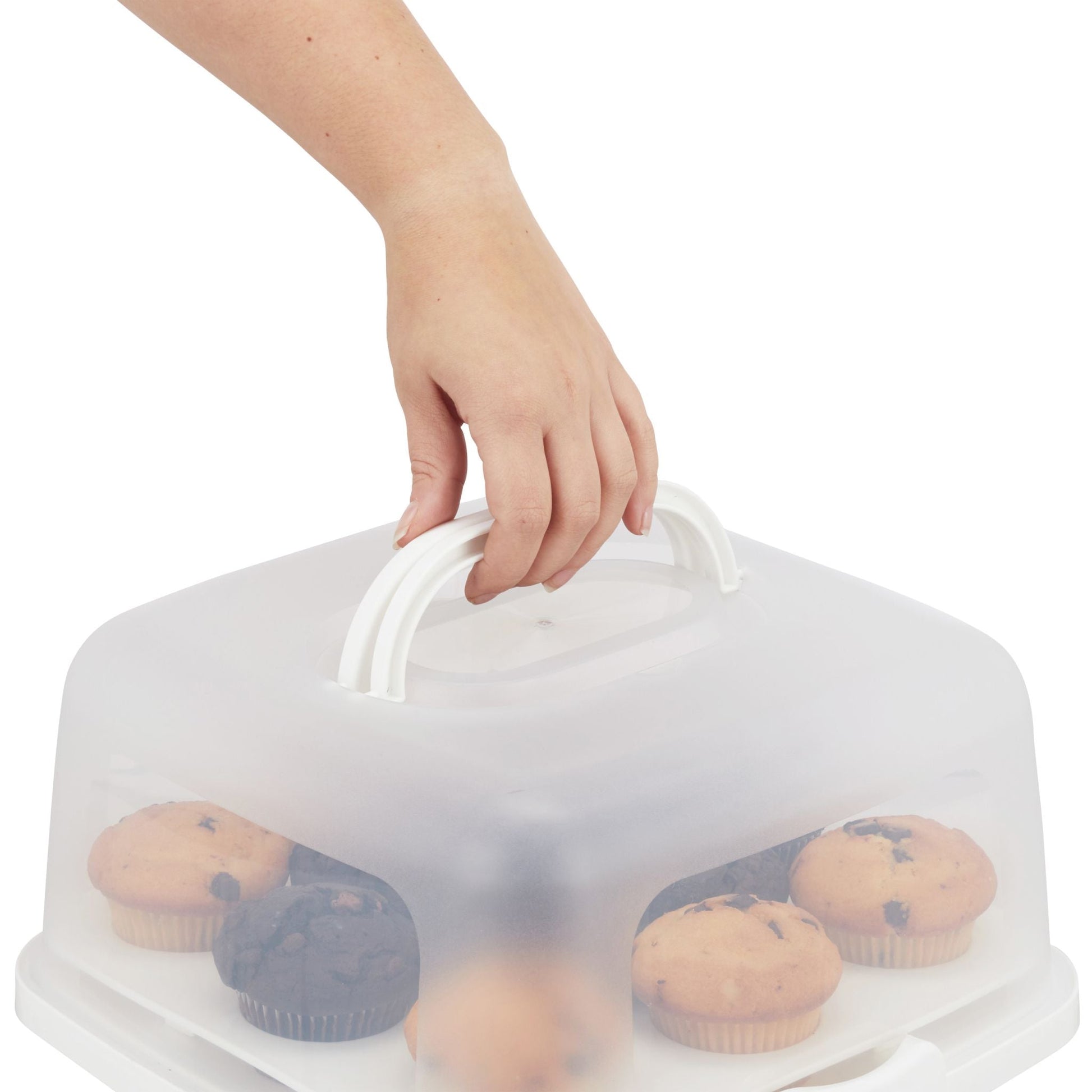 Eckige Kuchenbox Weiss-Transparent von Relaxdays
