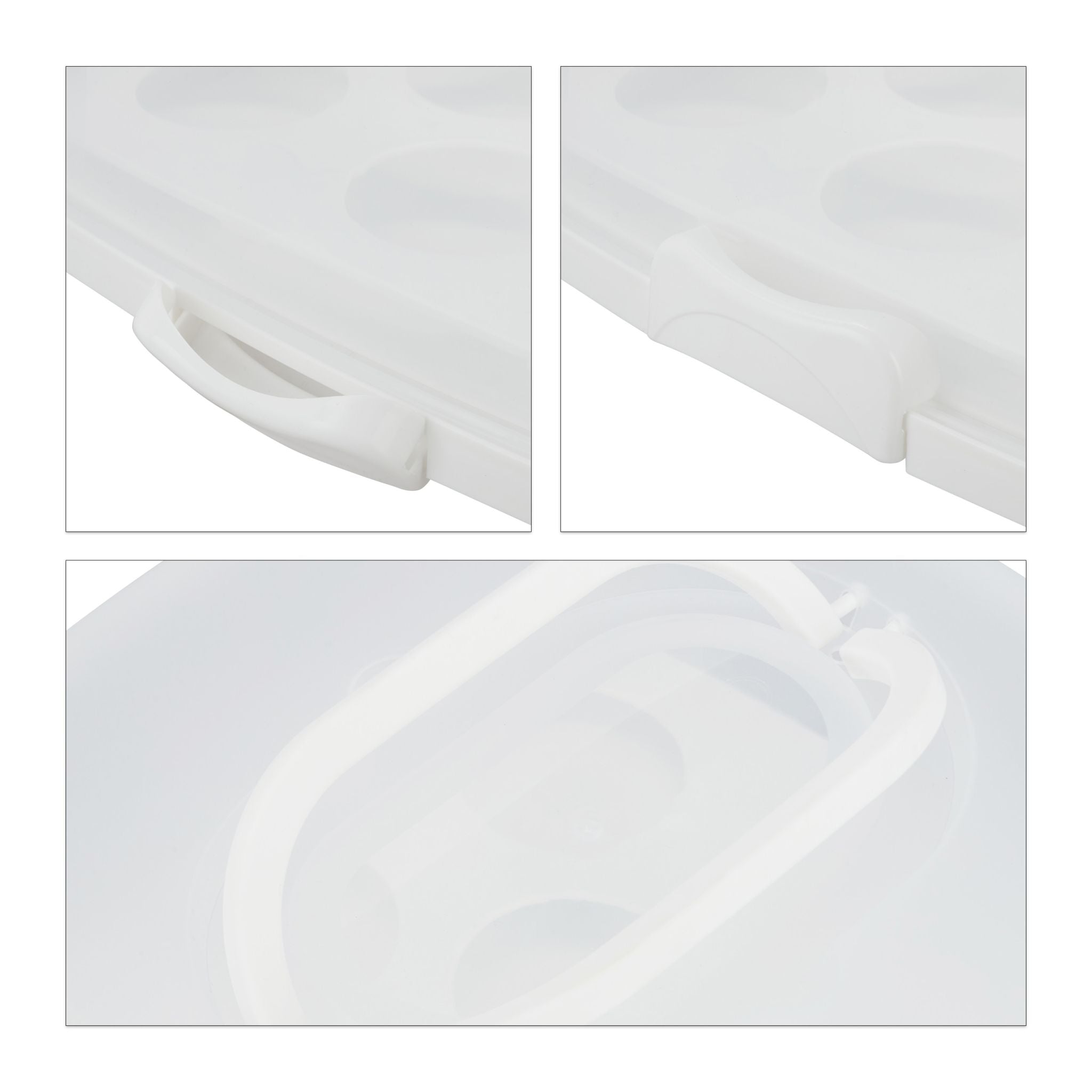 Eckige Kuchenbox Weiss-Transparent von Relaxdays
