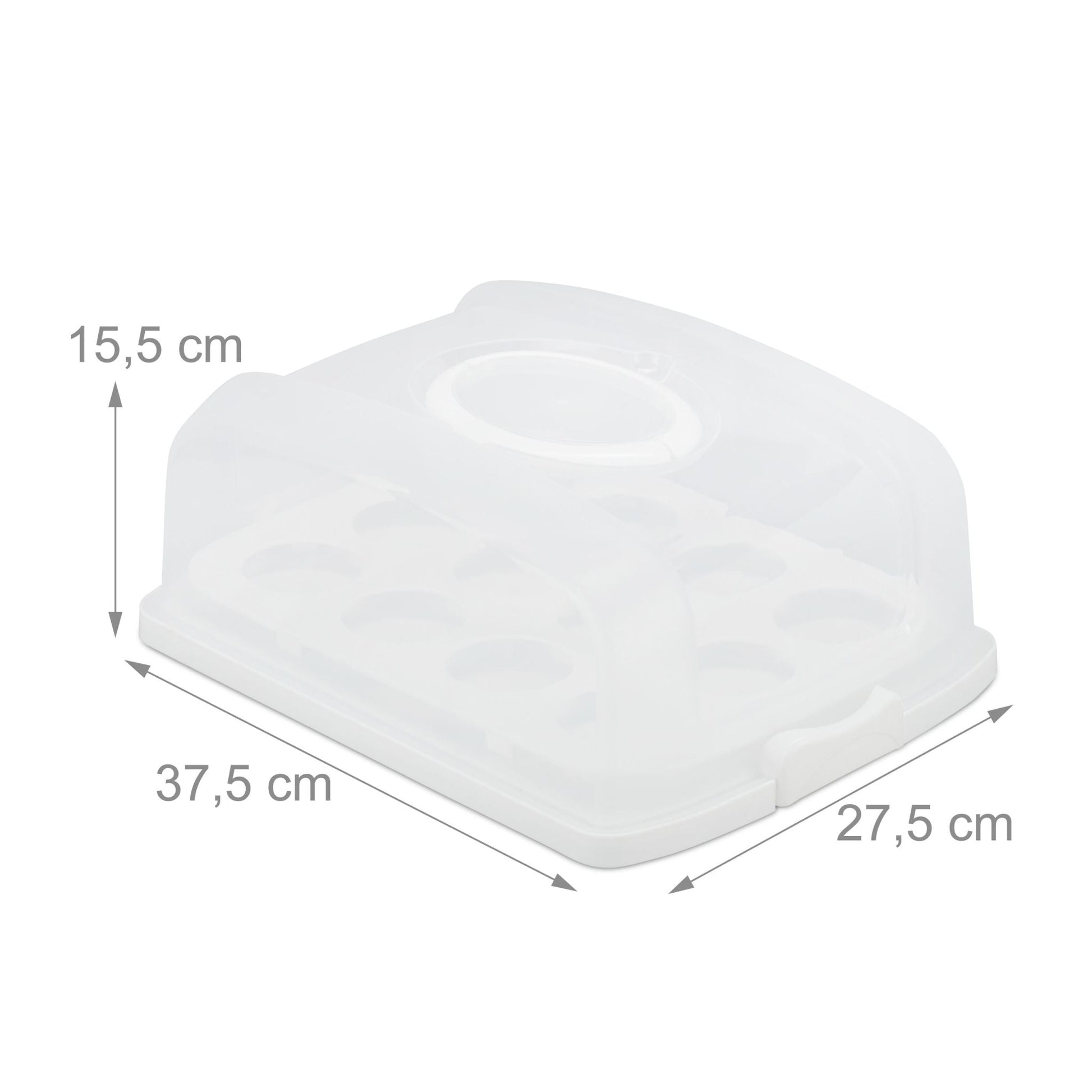 Kuchenbox rechteckig Weiss-Transparent von Relaxdays