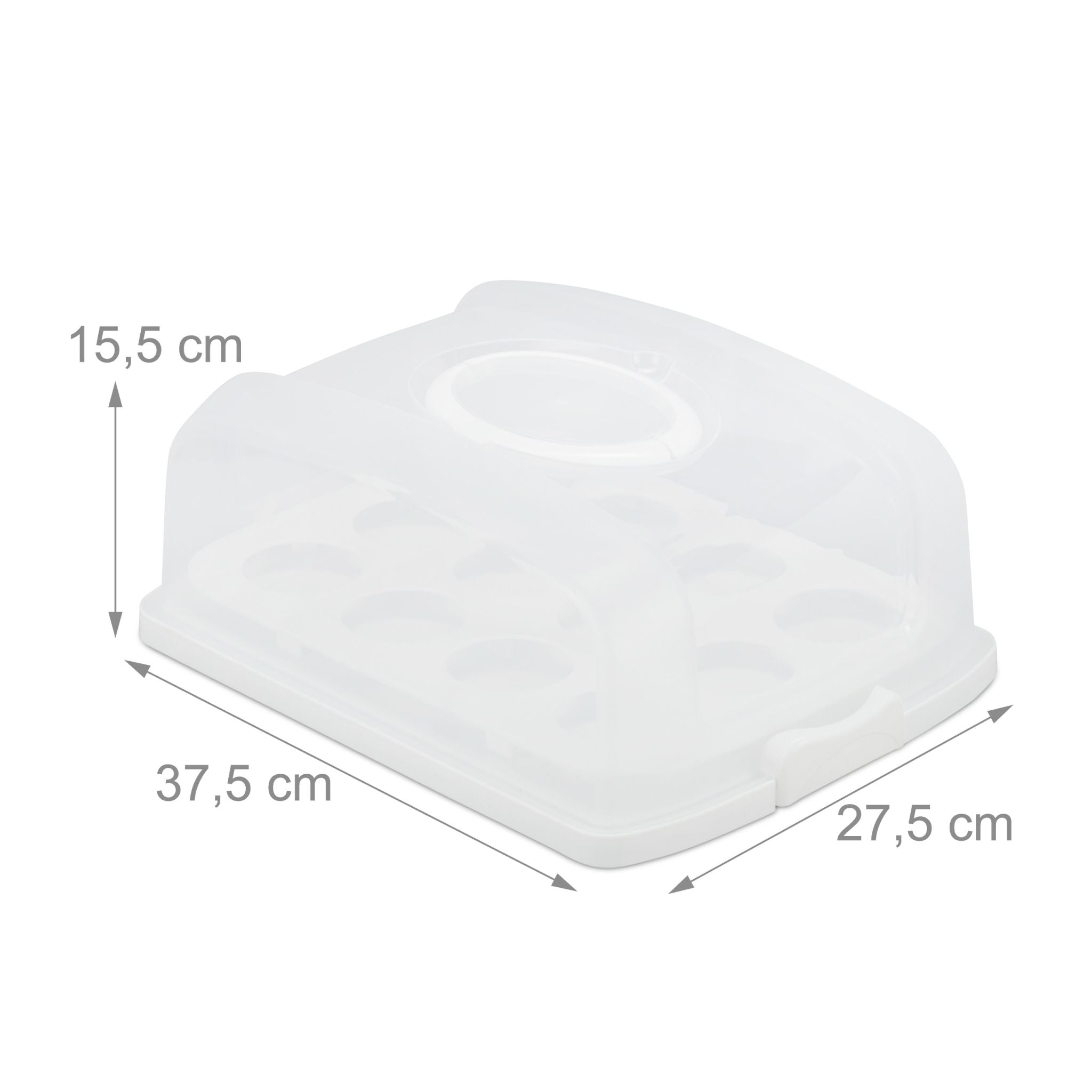 Kuchenbox rechteckig Weiss-Transparent von Relaxdays