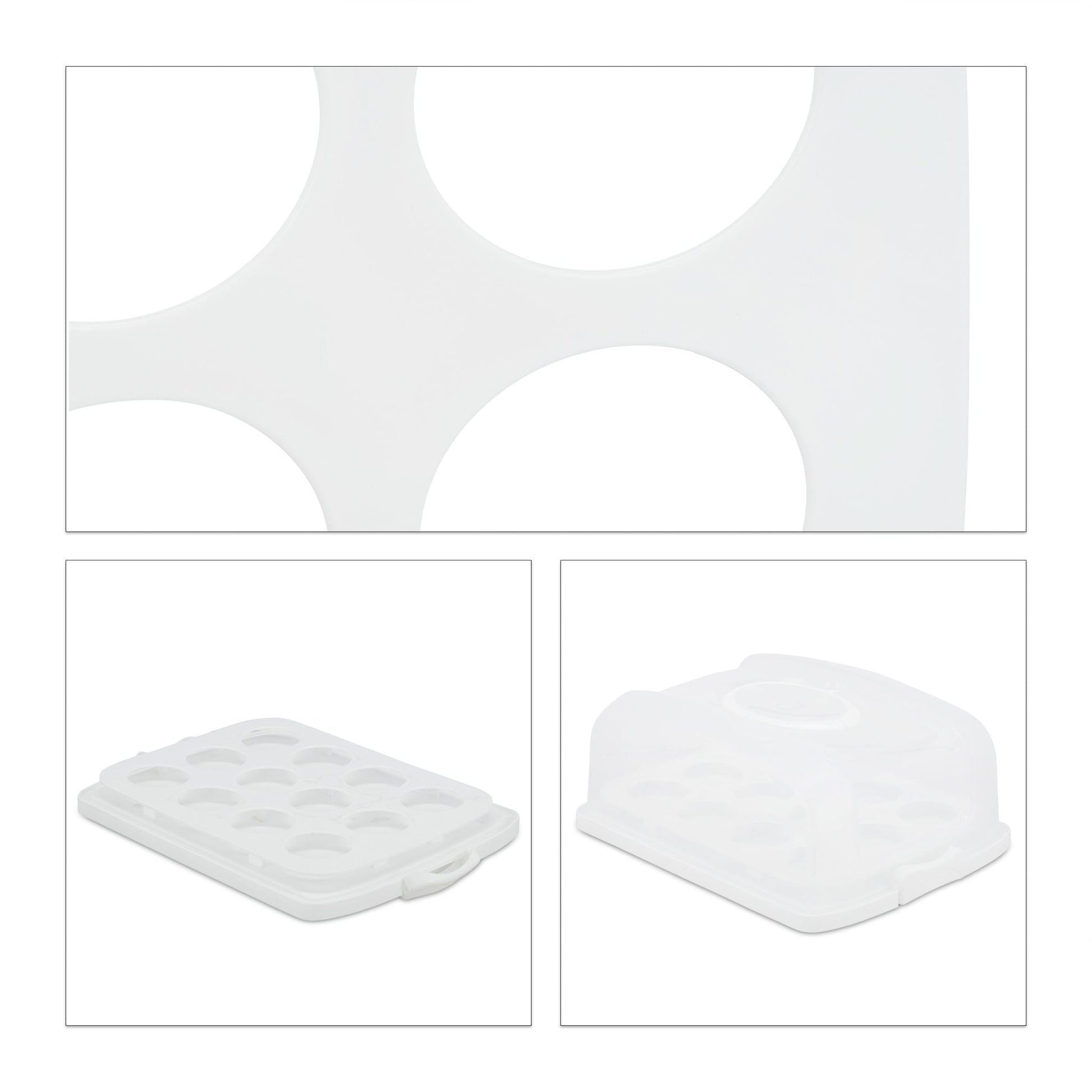 Kuchenbox rechteckig Weiss-Transparent von Relaxdays