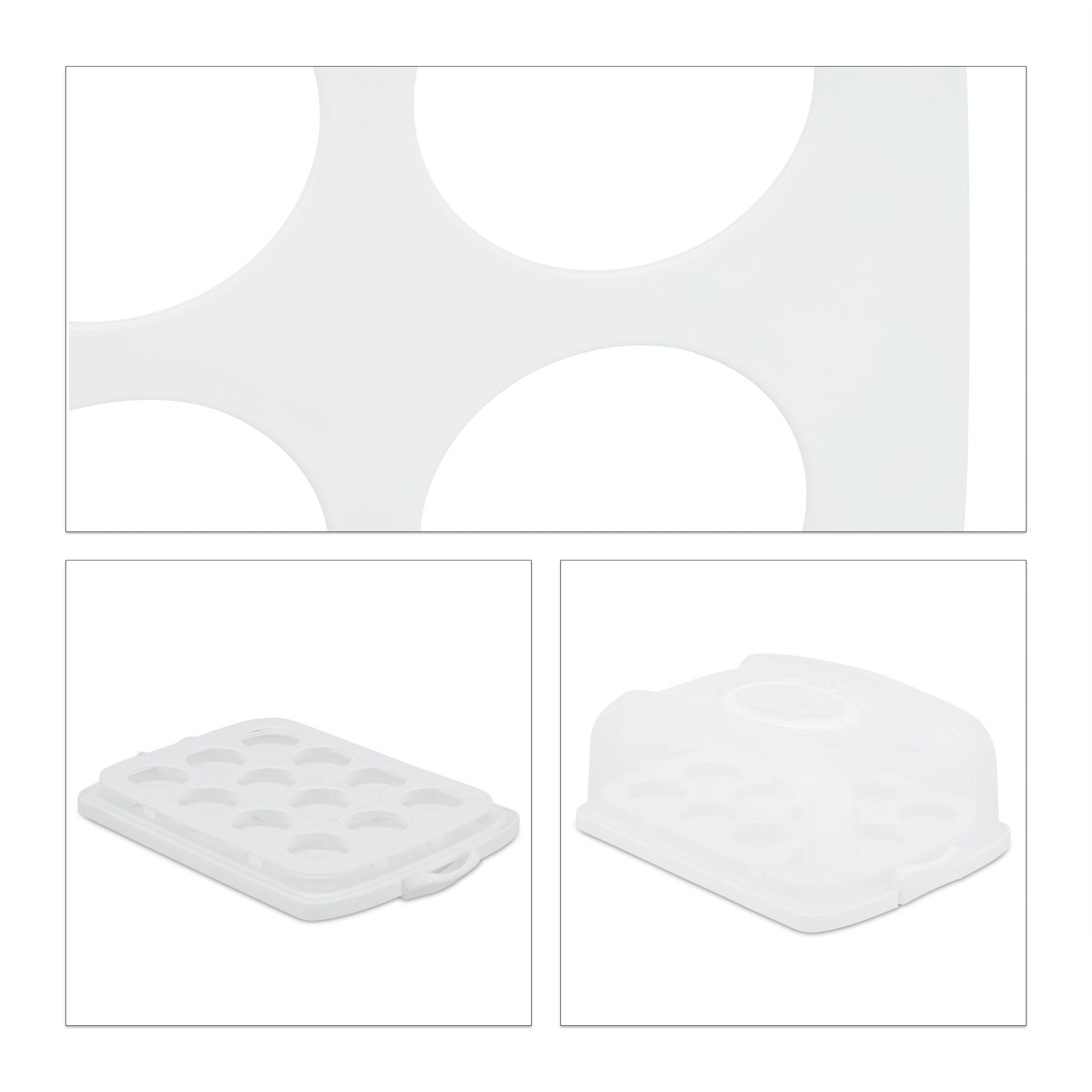 Kuchenbox rechteckig Weiss-Transparent von Relaxdays