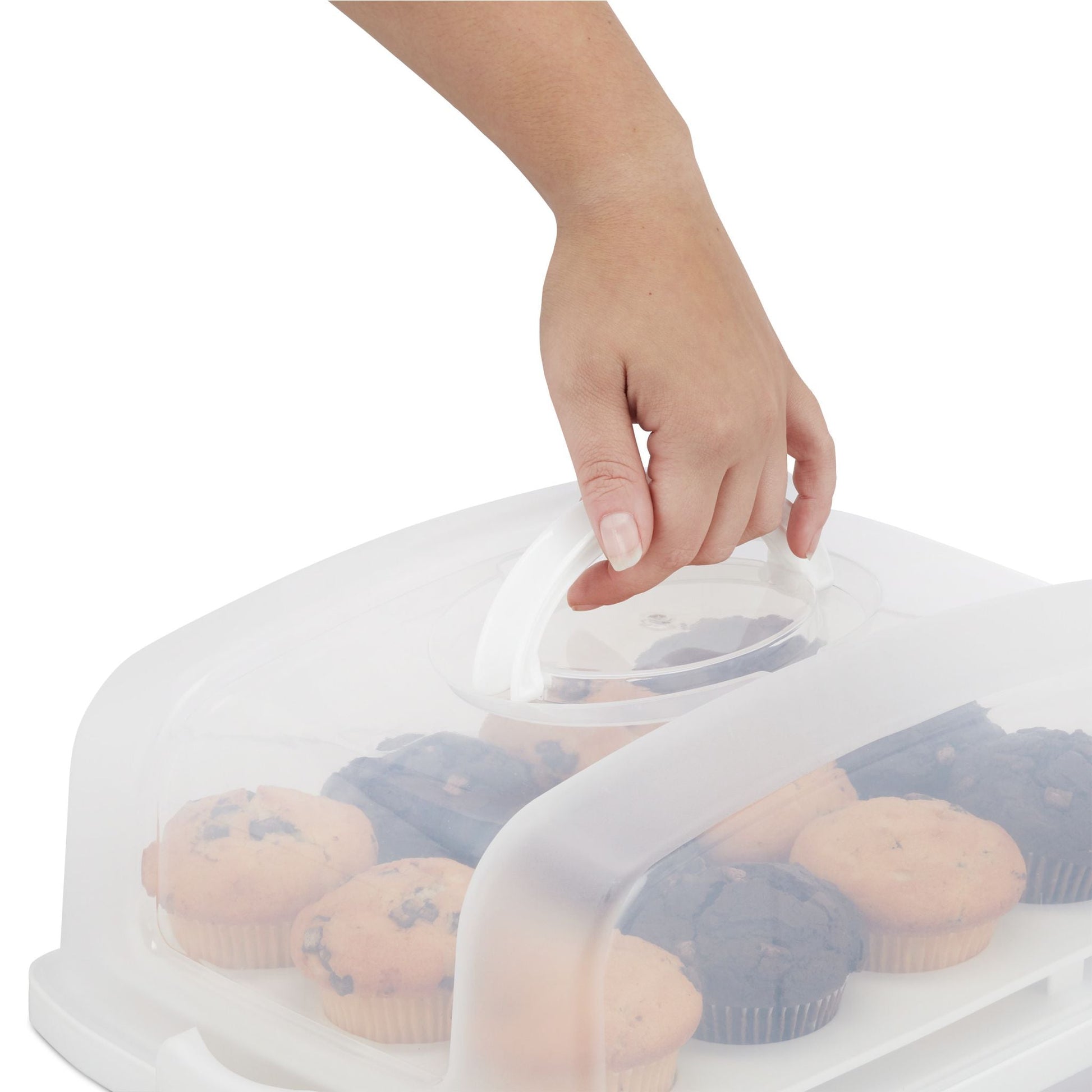Kuchenbox rechteckig Weiss-Transparent von Relaxdays