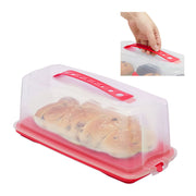 Eckige Kuchenbox Rot-Transparent von Relaxdays