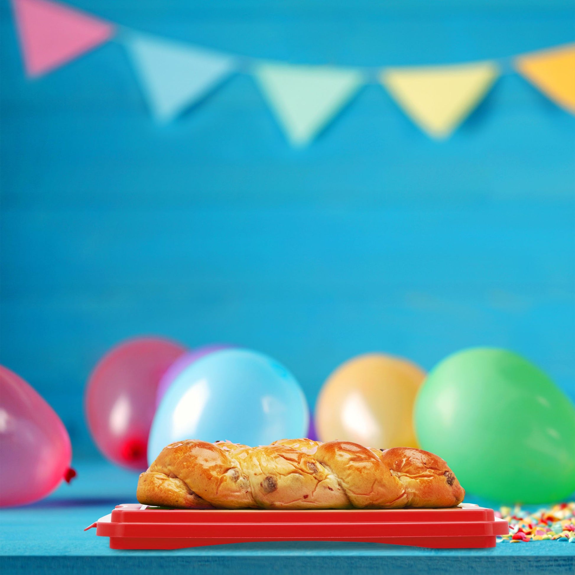 Eckige Kuchenbox Rot-Transparent von Relaxdays