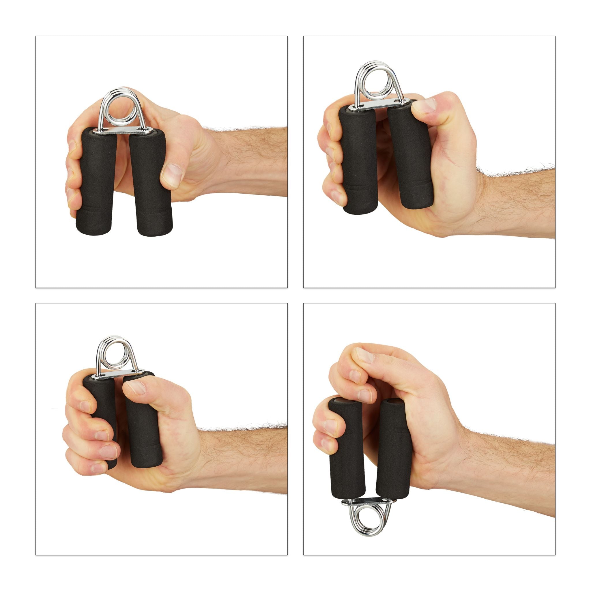 Fingertrainer 2er-Set Schwarz-Silber von Relaxdays