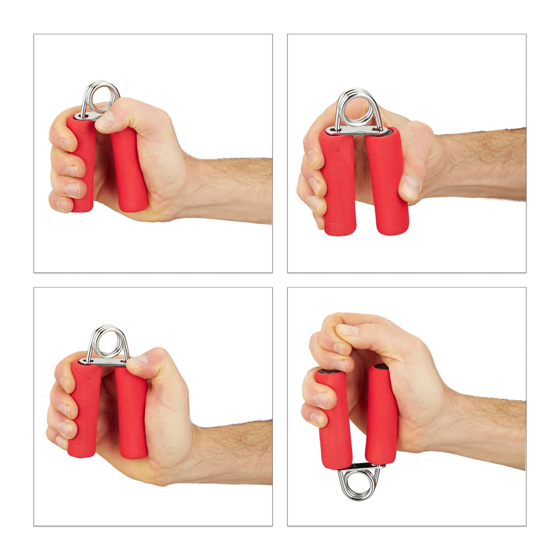 Fingertrainer 2er-Set Rot-Silber von Relaxdays