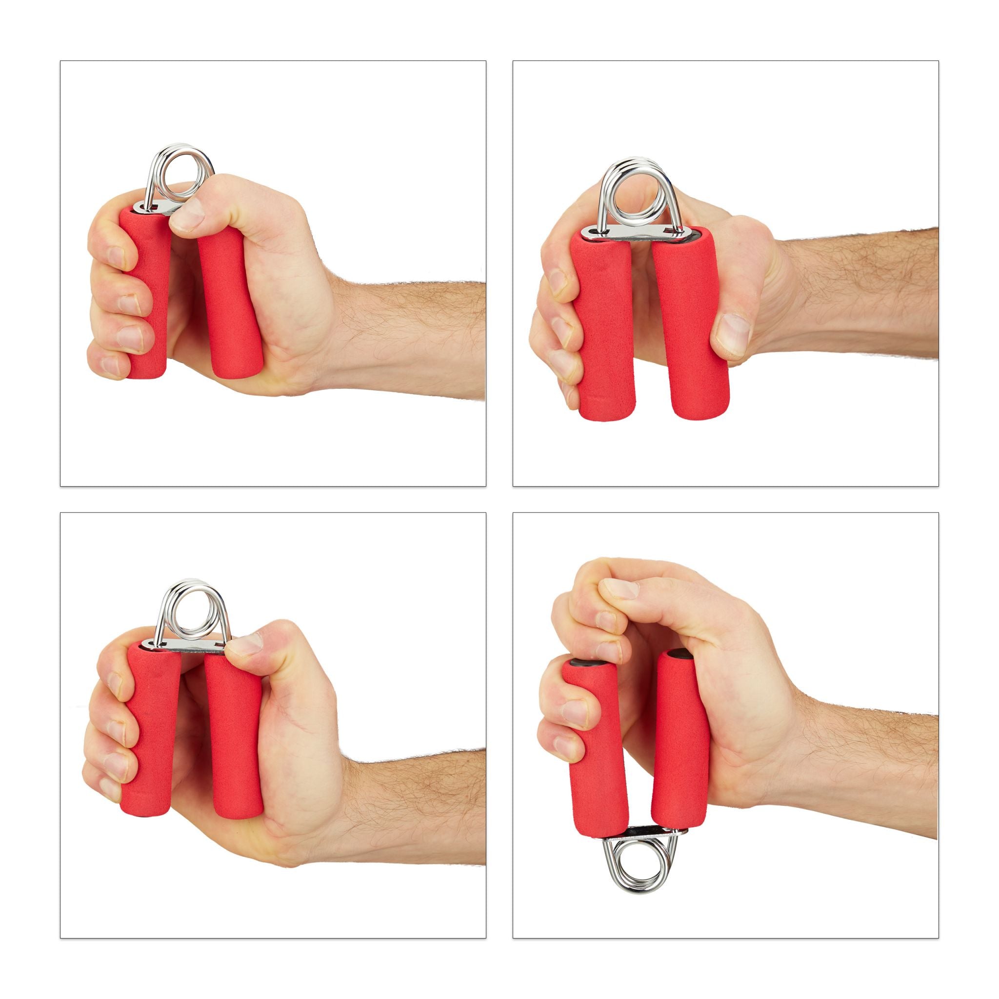 Fingertrainer 2er-Set Rot-Silber von Relaxdays