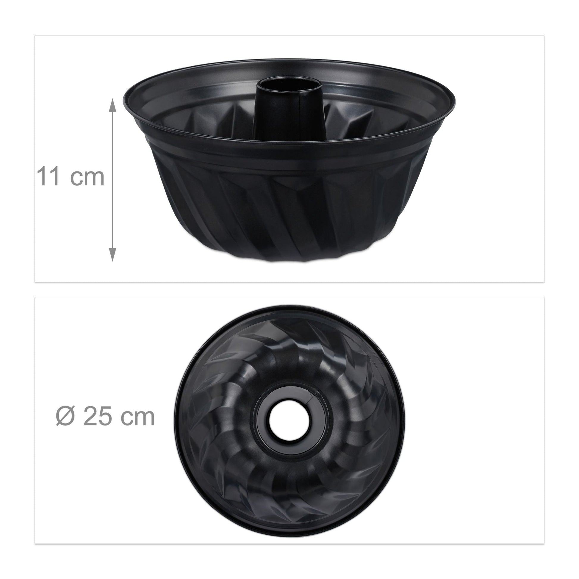 Gugelhupfform Schwarz von Relaxdays
