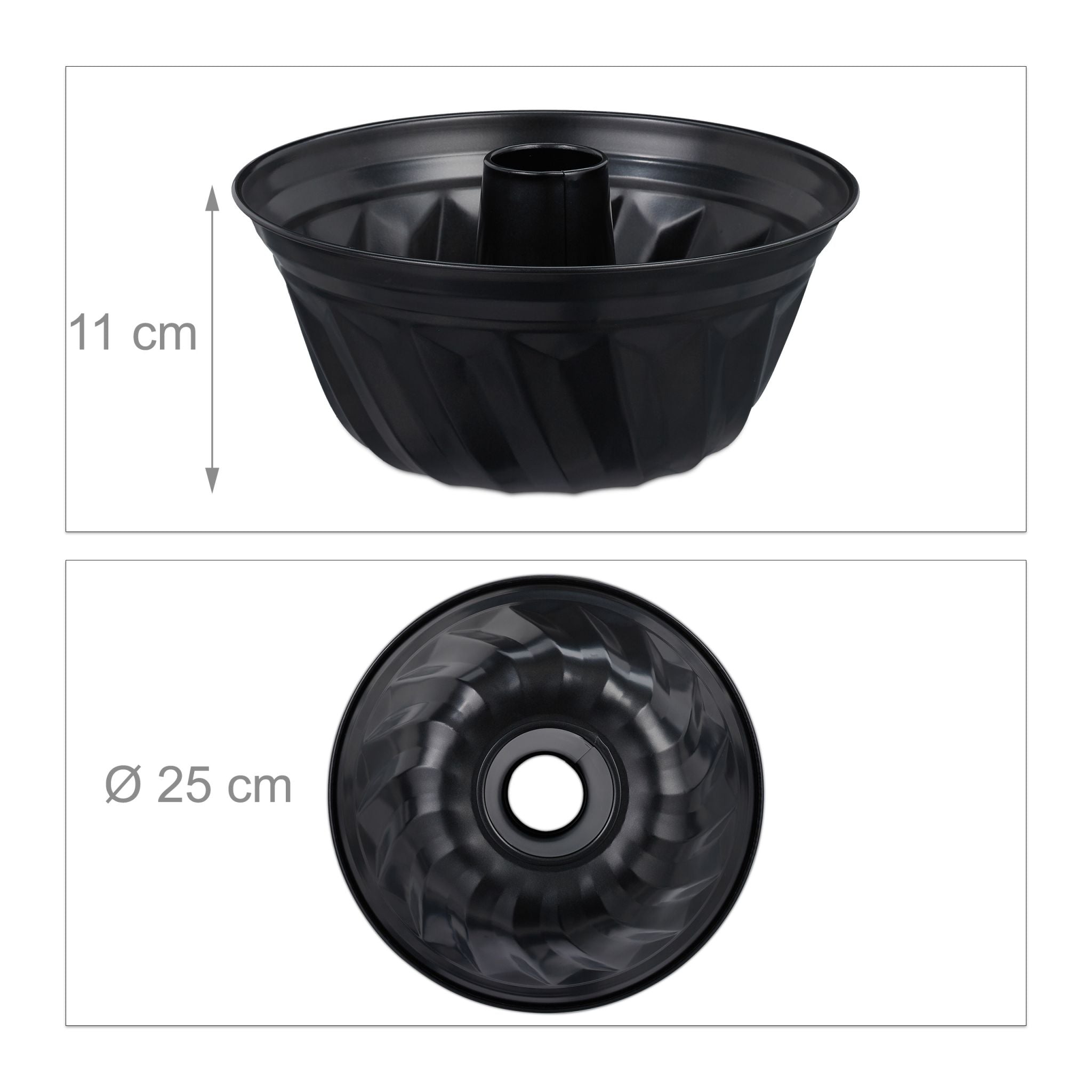 Gugelhupfform Schwarz von Relaxdays
