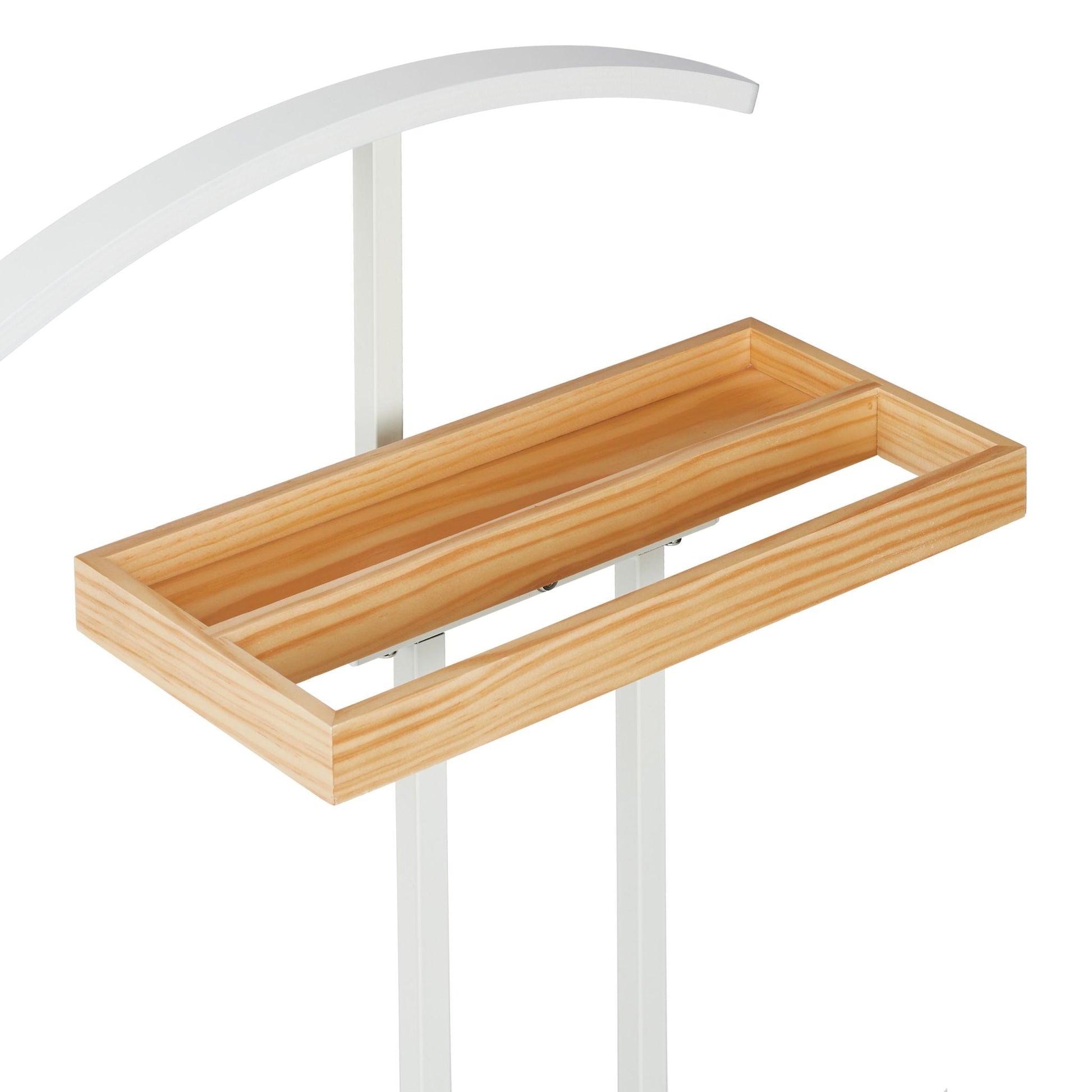 Stummer Diener mit Ablage Weiss-Hellbraun von Relaxdays