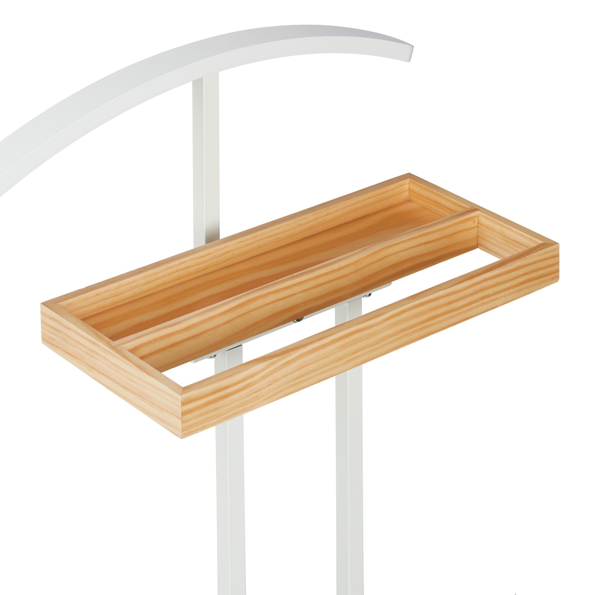 Stummer Diener mit Ablage Weiss-Hellbraun von Relaxdays