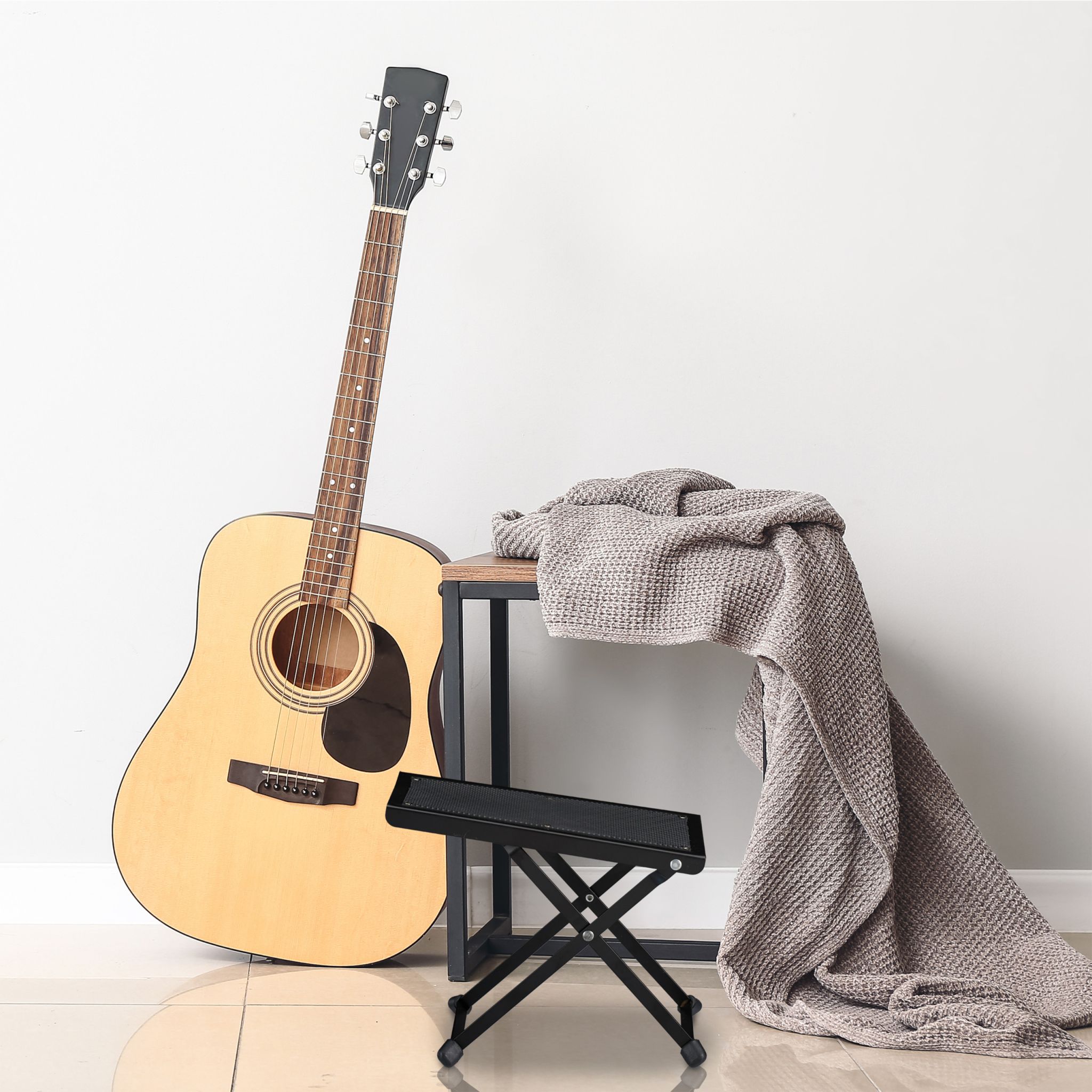 Fussbank Gitarre Schwarz von Relaxdays