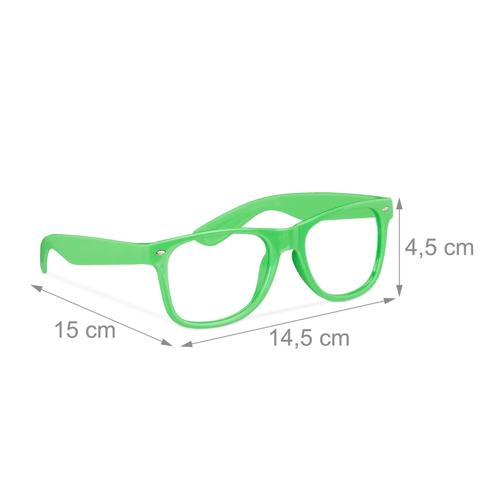 Bunte Partybrille 4er-Set Gelb-Grün-Pink von Relaxdays