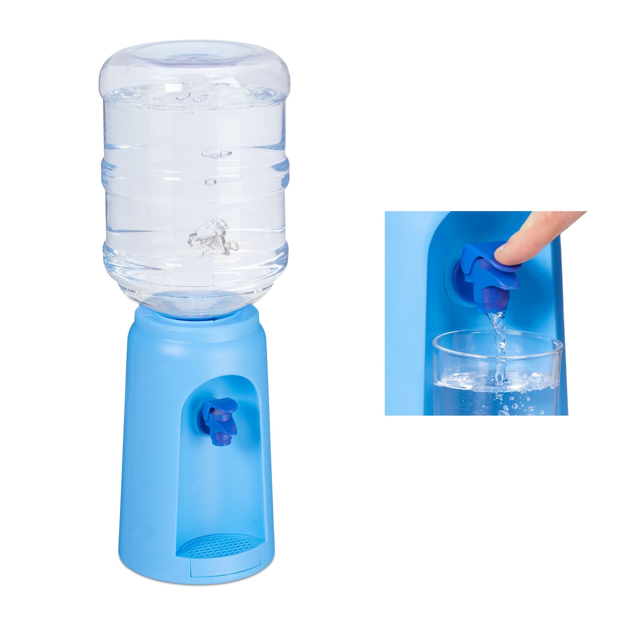Wasserspender mit Tank Hellblau-Transparent