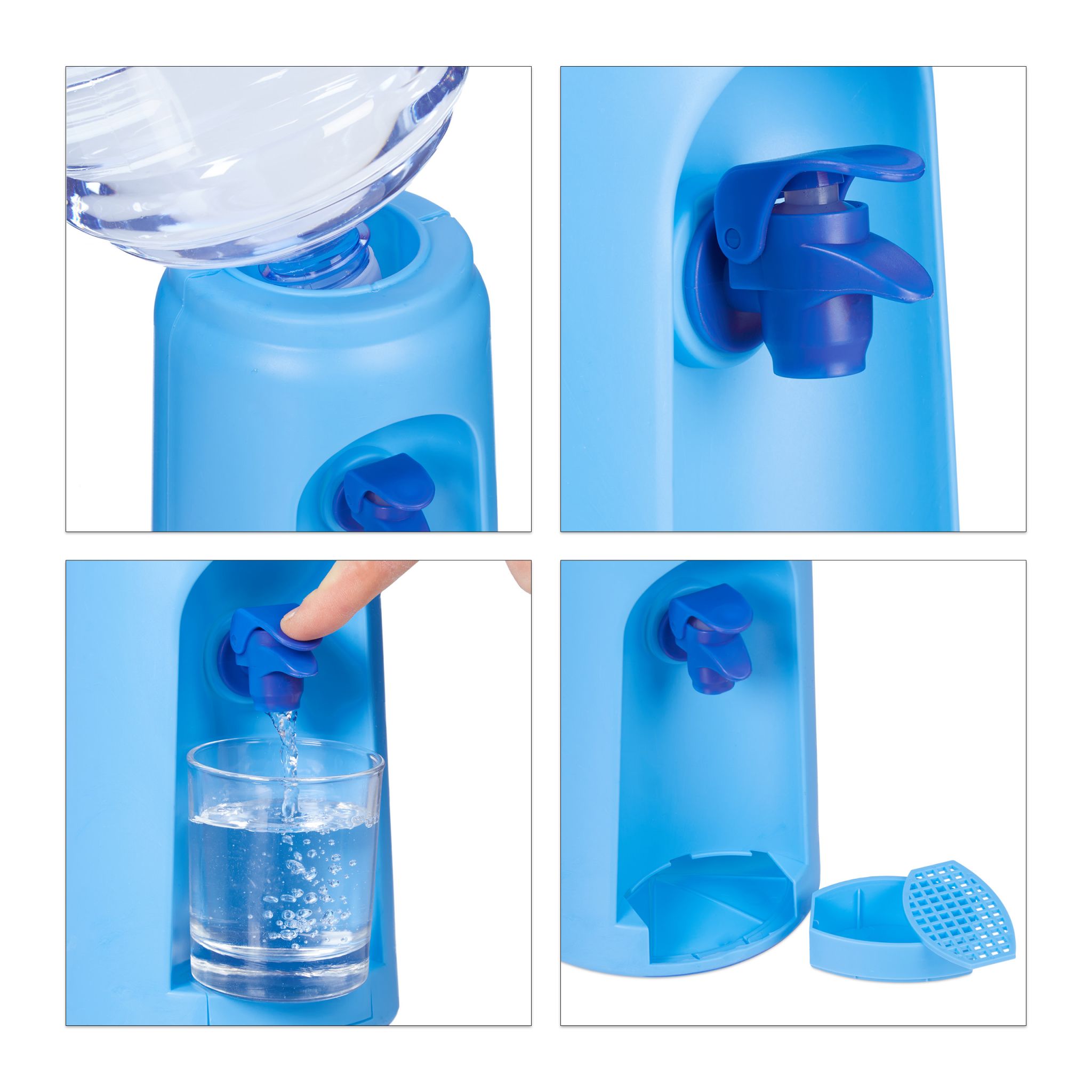 Wasserspender mit Tank Hellblau-Transparent