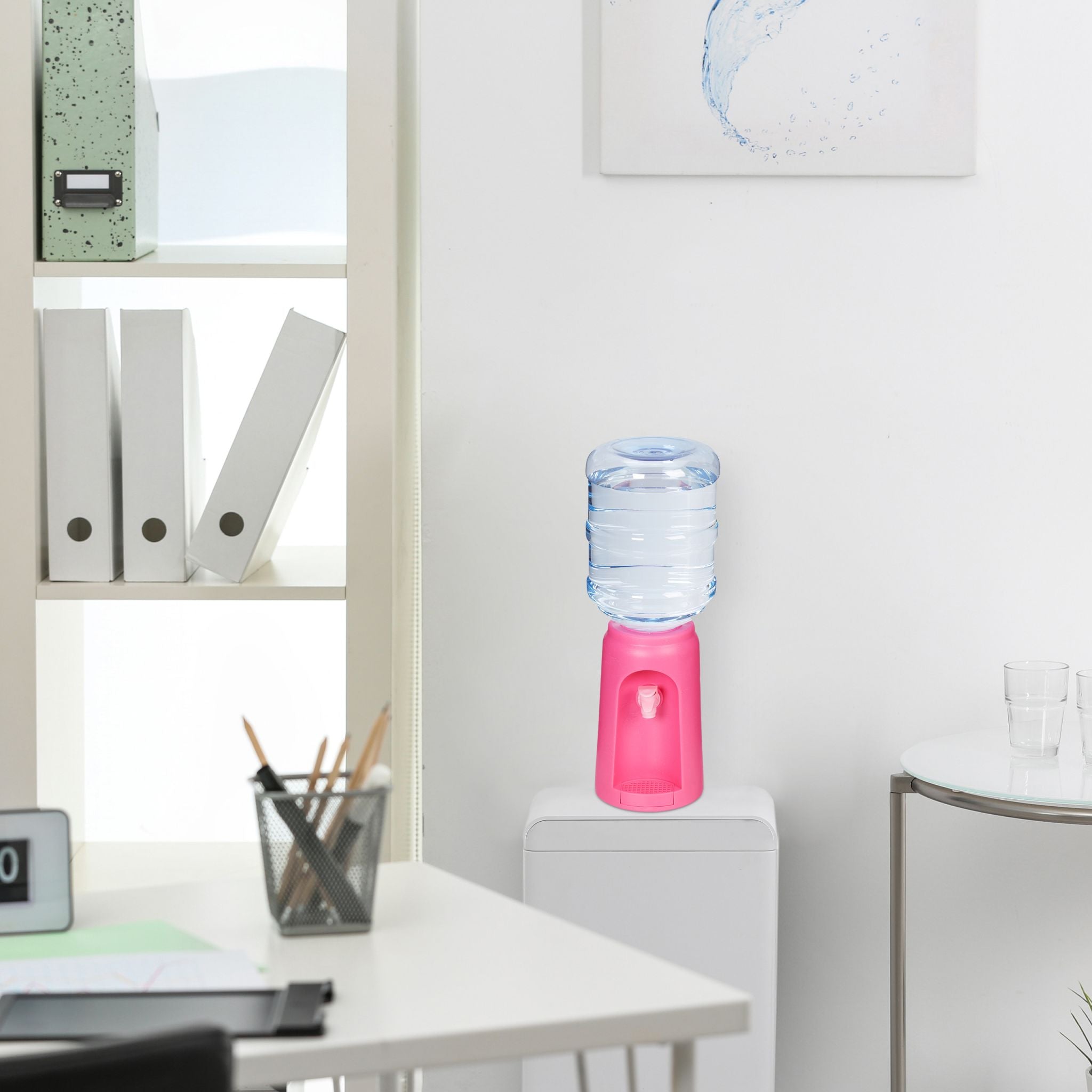 Wasserspender mit Tank Pink-Transparent