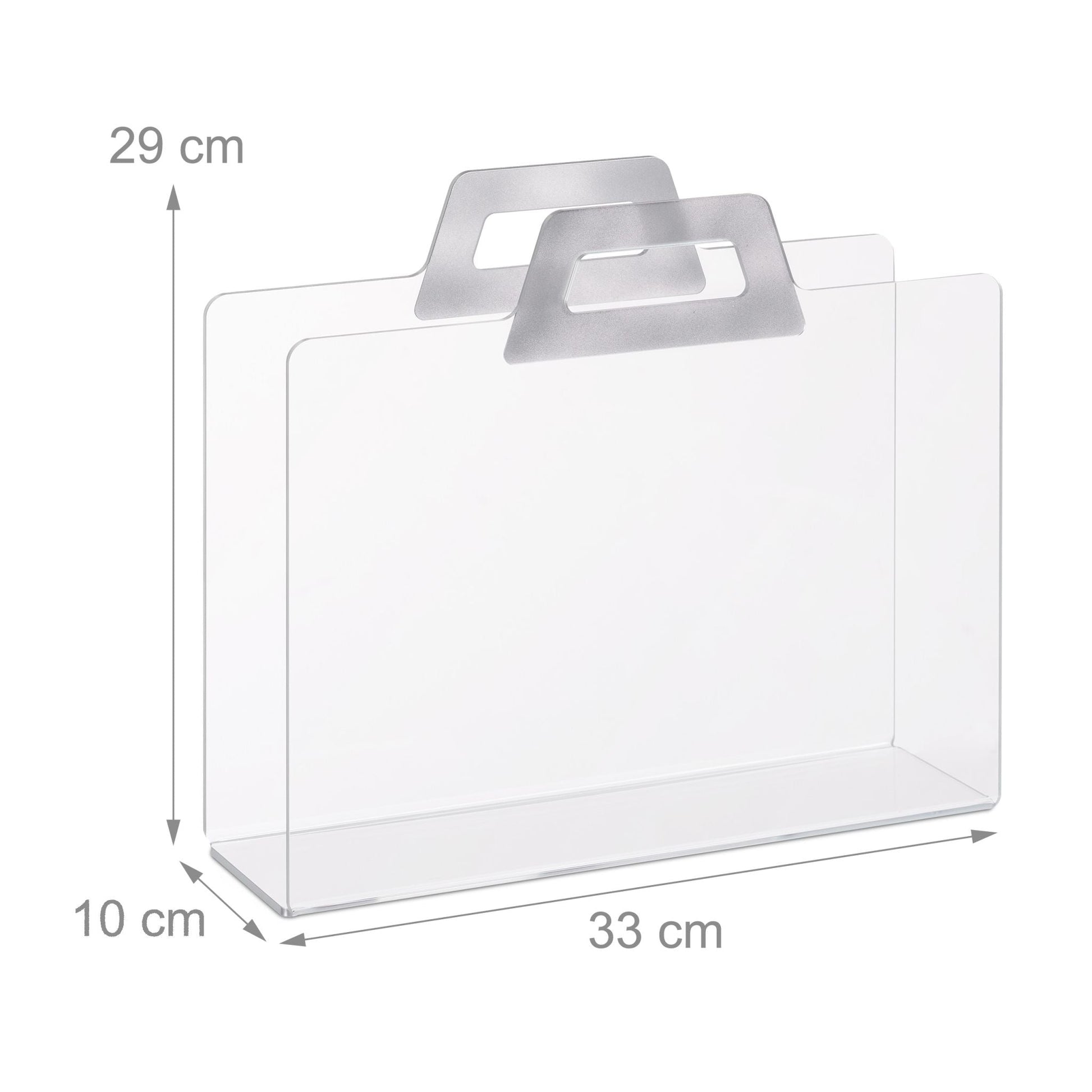Transparenter Zeitungsständer Acryl Silber-Transparent von Relaxdays
