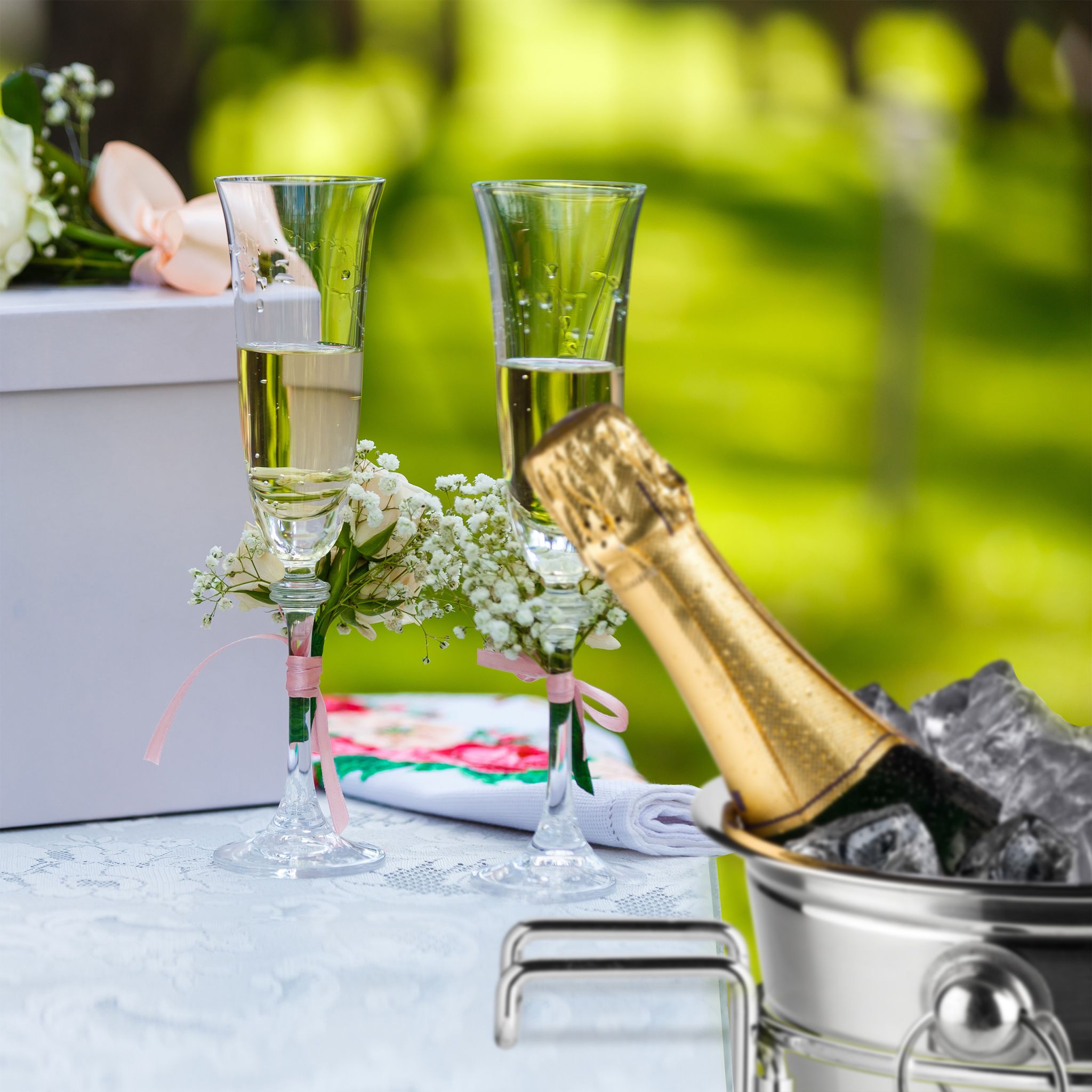 Sektkühlerhalter für den Tisch Silber von Relaxdays