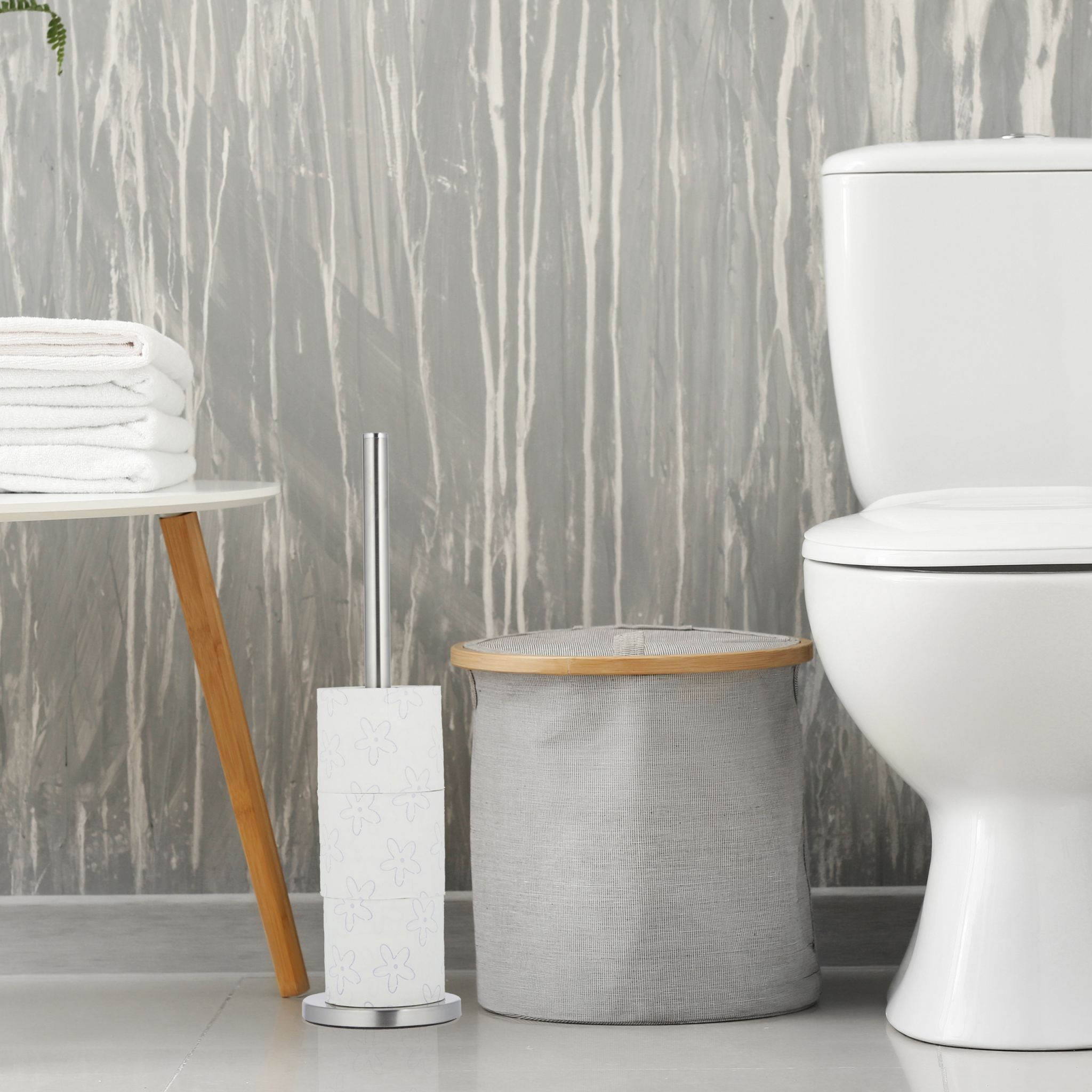 Toilettenpapier Aufbewahrung stehend Silber
