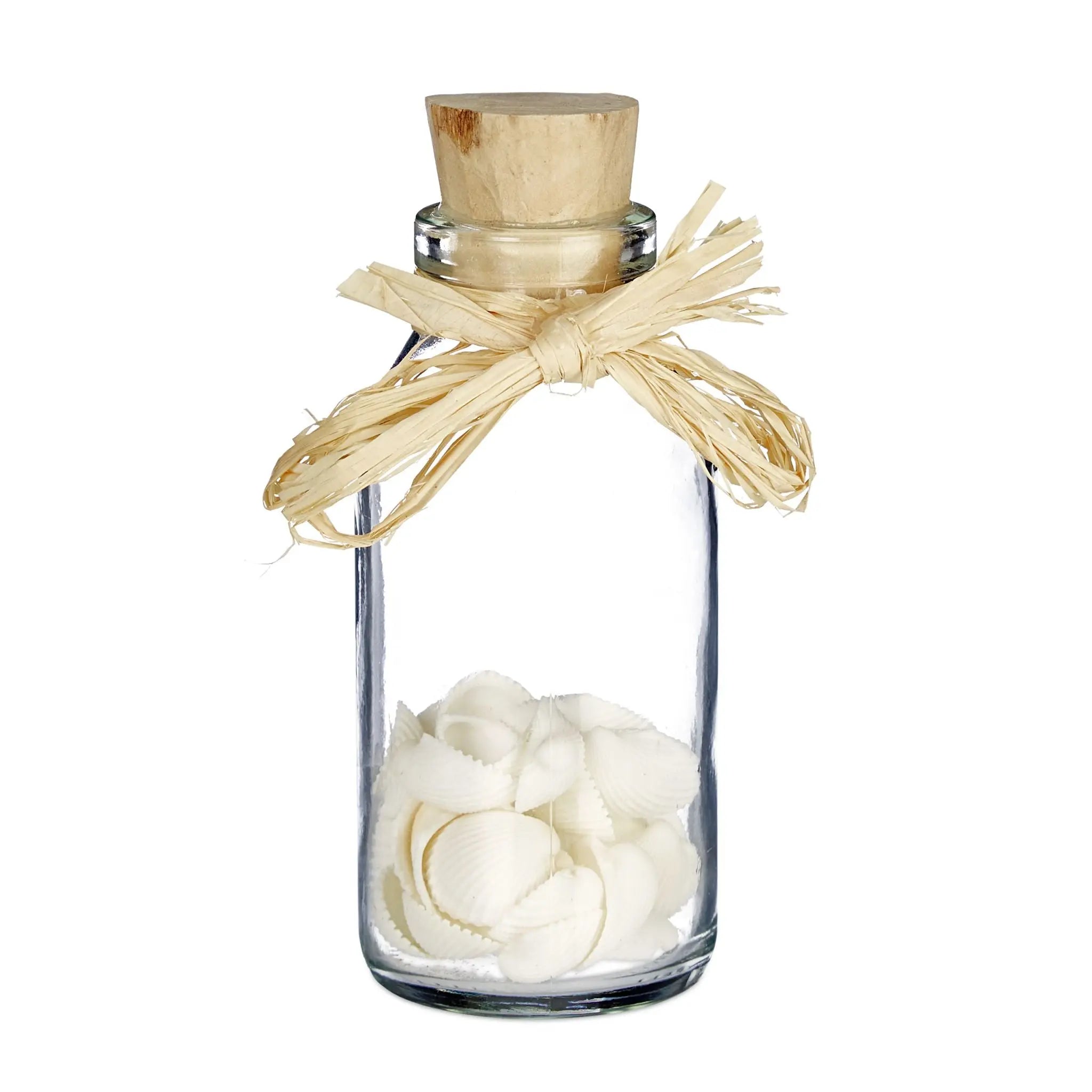 Muschel Deko in Fläschchen Beige-Creme-Transparent von Relaxdays