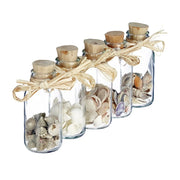 Muschel Deko in Fläschchen Beige-Creme-Transparent von Relaxdays
