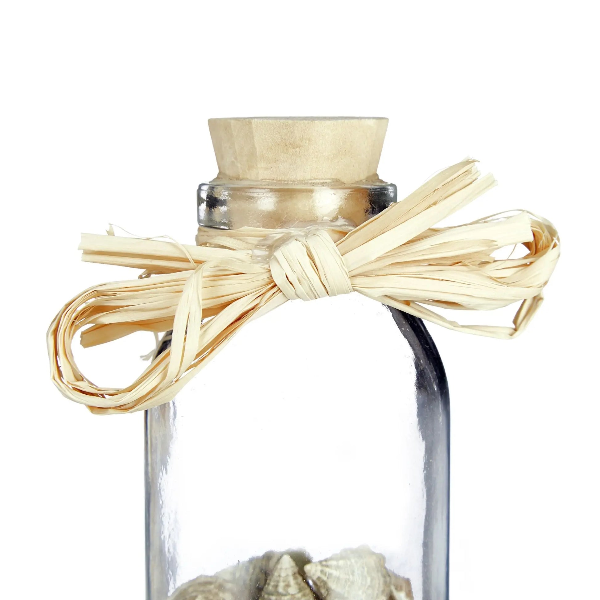 Muschel Deko in Fläschchen Beige-Creme-Transparent von Relaxdays