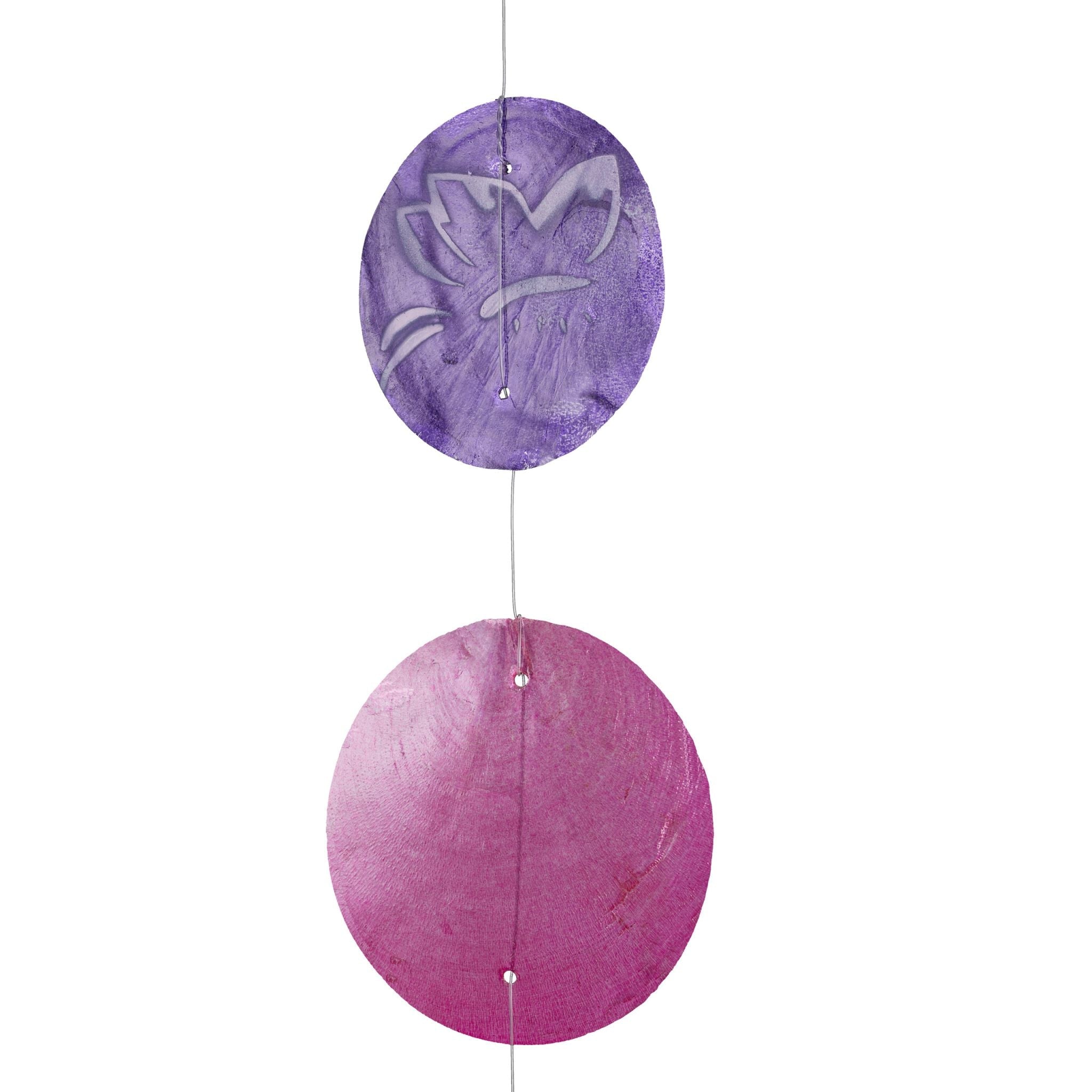 Capiz Girlande 4er-Set Lila-Pink von Relaxdays