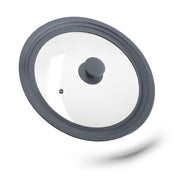 Topfdeckel 26-30cm mit Silikon Transparent-Grau von Relaxdays