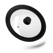 Topfdeckel 26-30cm mit Silikon Schwarz-Transparent von Relaxdays