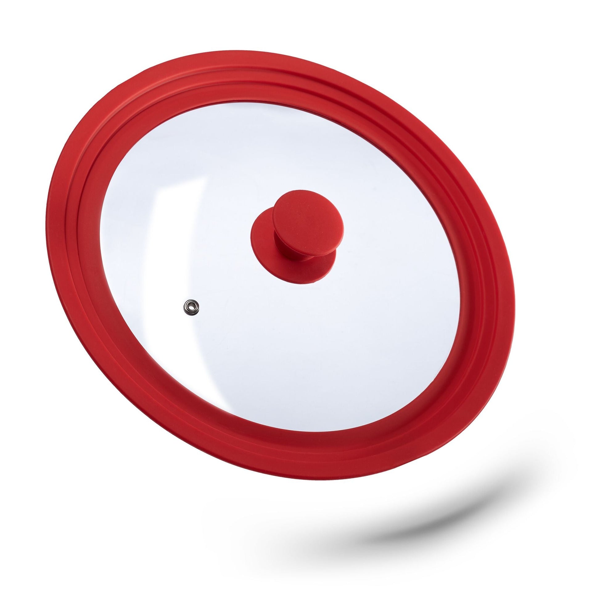Topfdeckel 26-30cm mit Silikon Rot-Transparent von Relaxdays