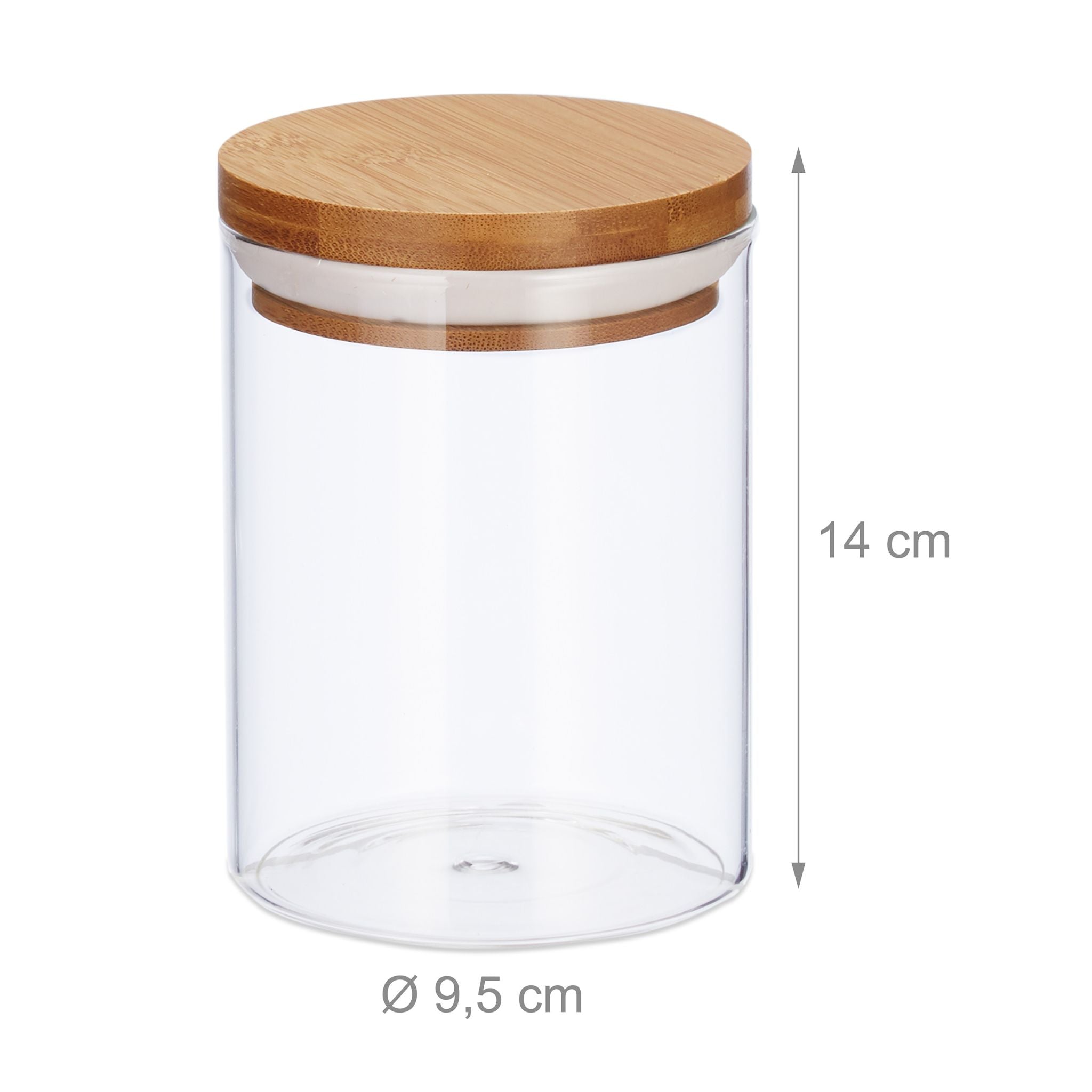 Vorratsdosen Glas 600ml 3er-Set Hellbraun-Transparent
