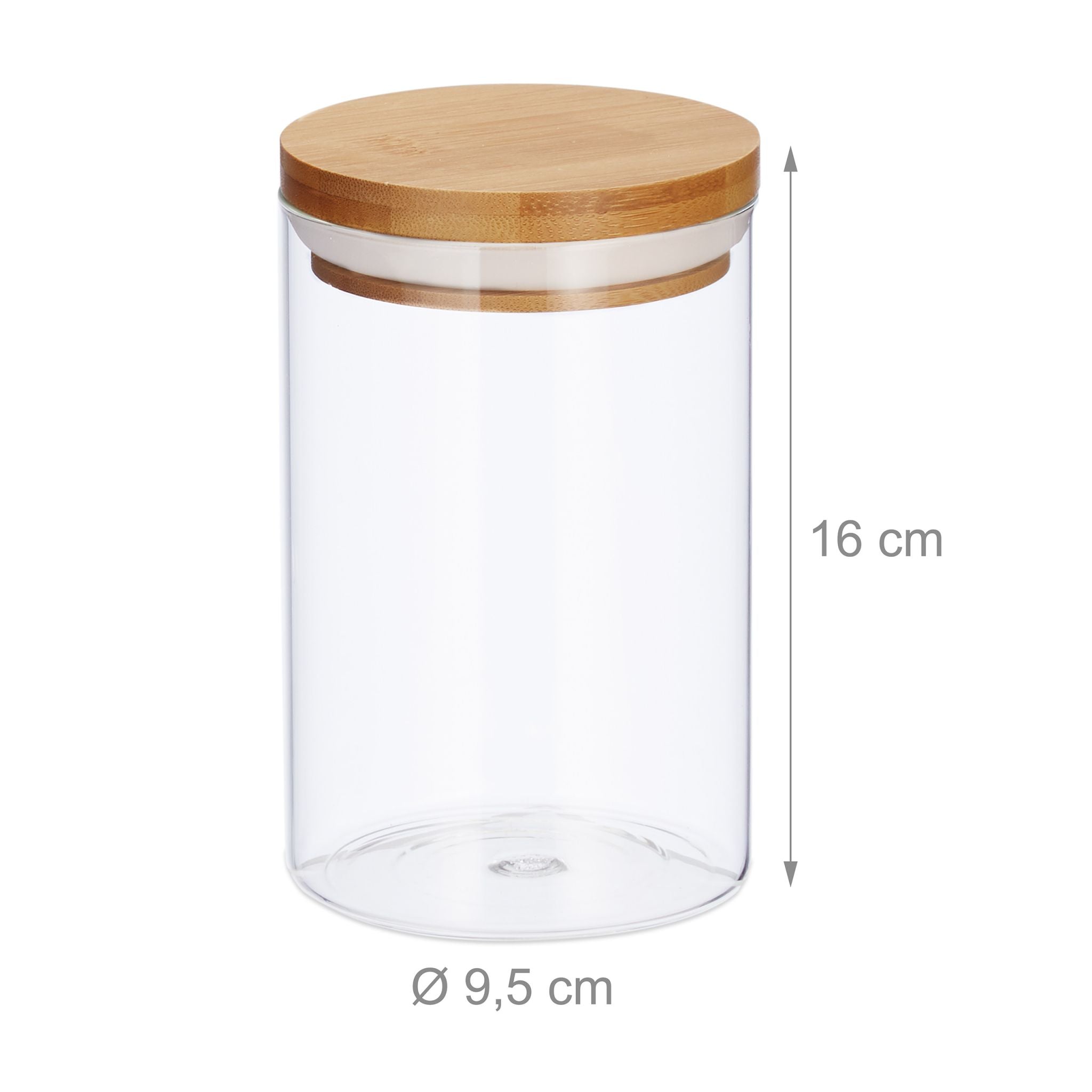 Vorratsdosen Glas 800ml 3er-Set Hellbraun-Transparent