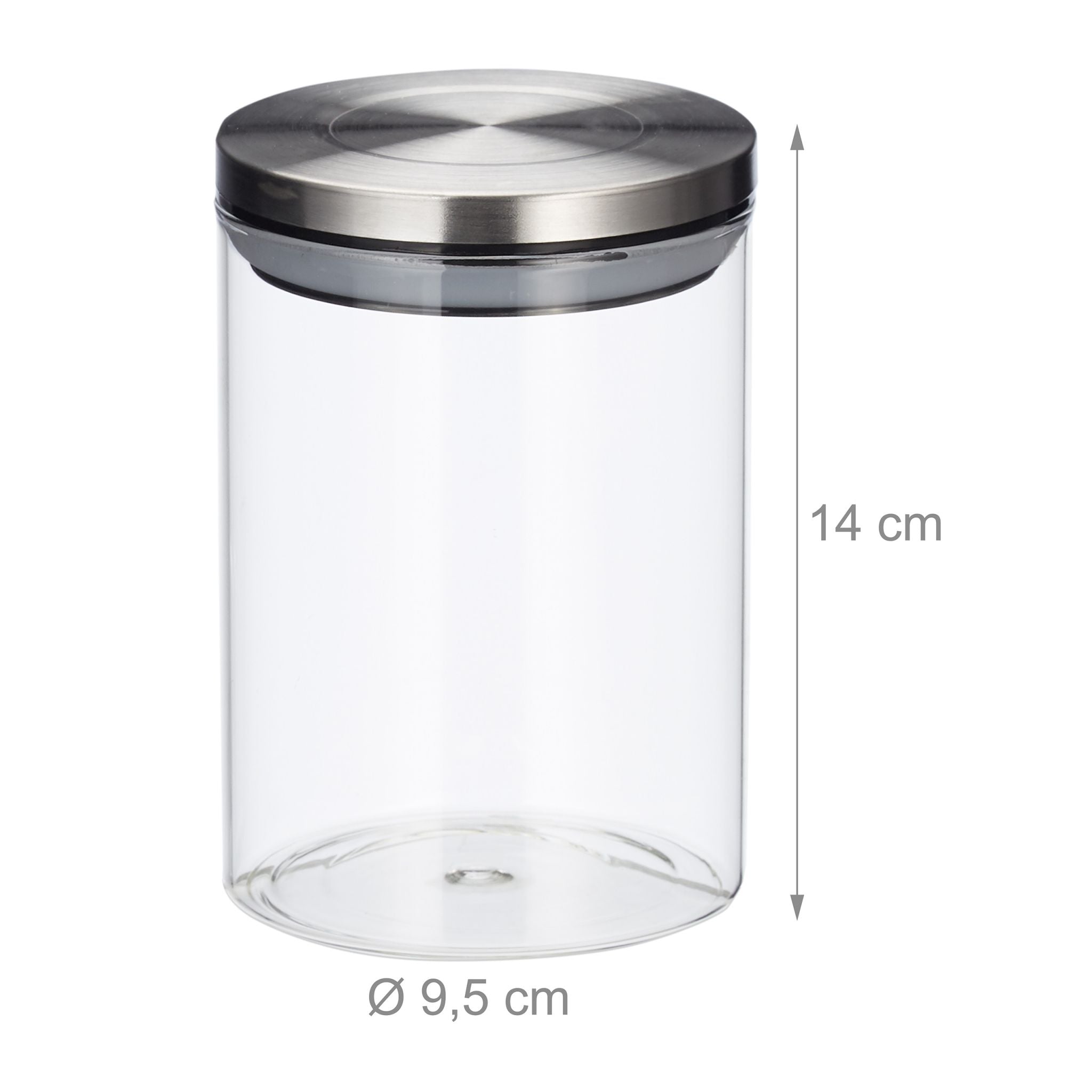 Vorratsglas 3er-Set je 750ml Silber-Transparent