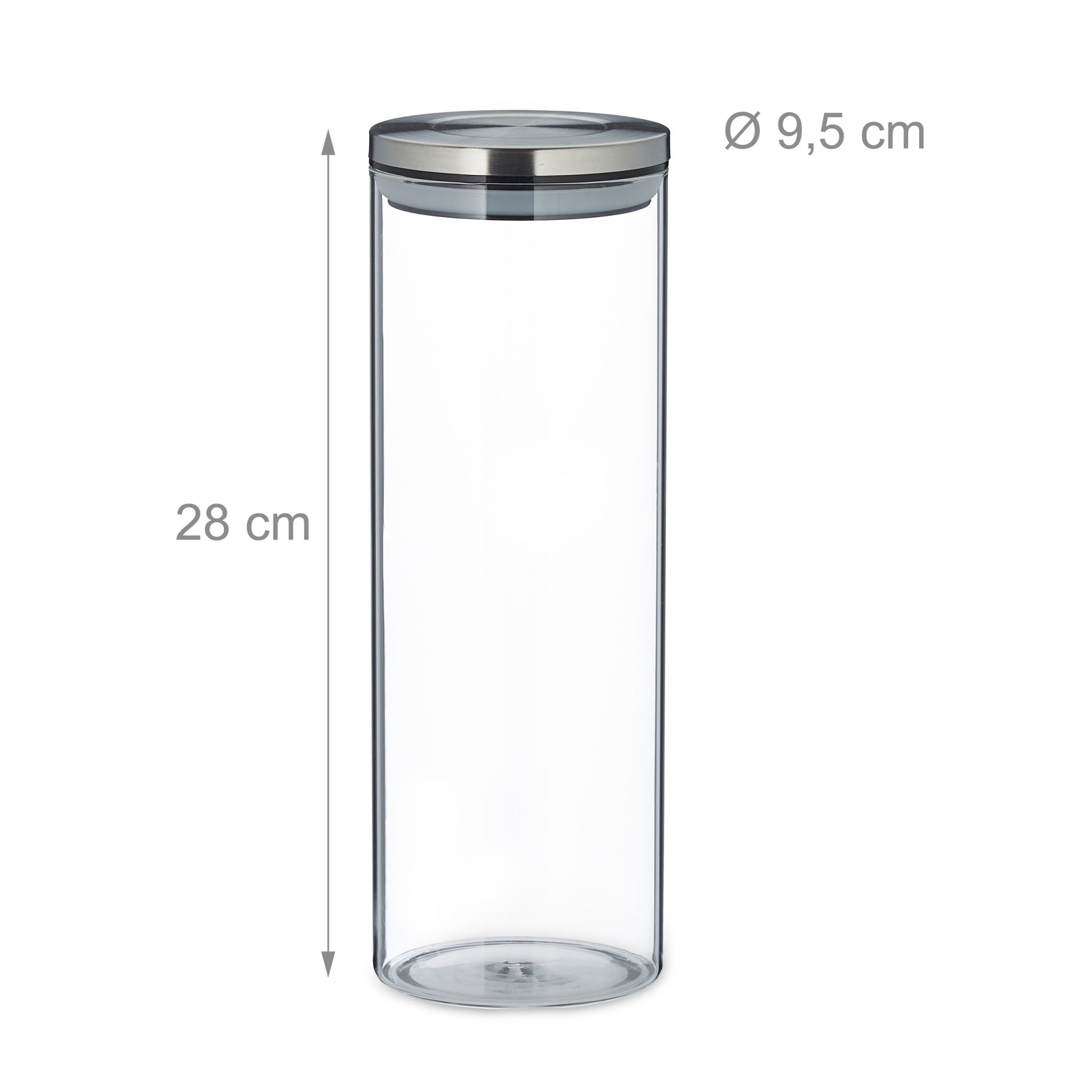 Vorratsglas 3er-Set 1,6L Silber-Transparent