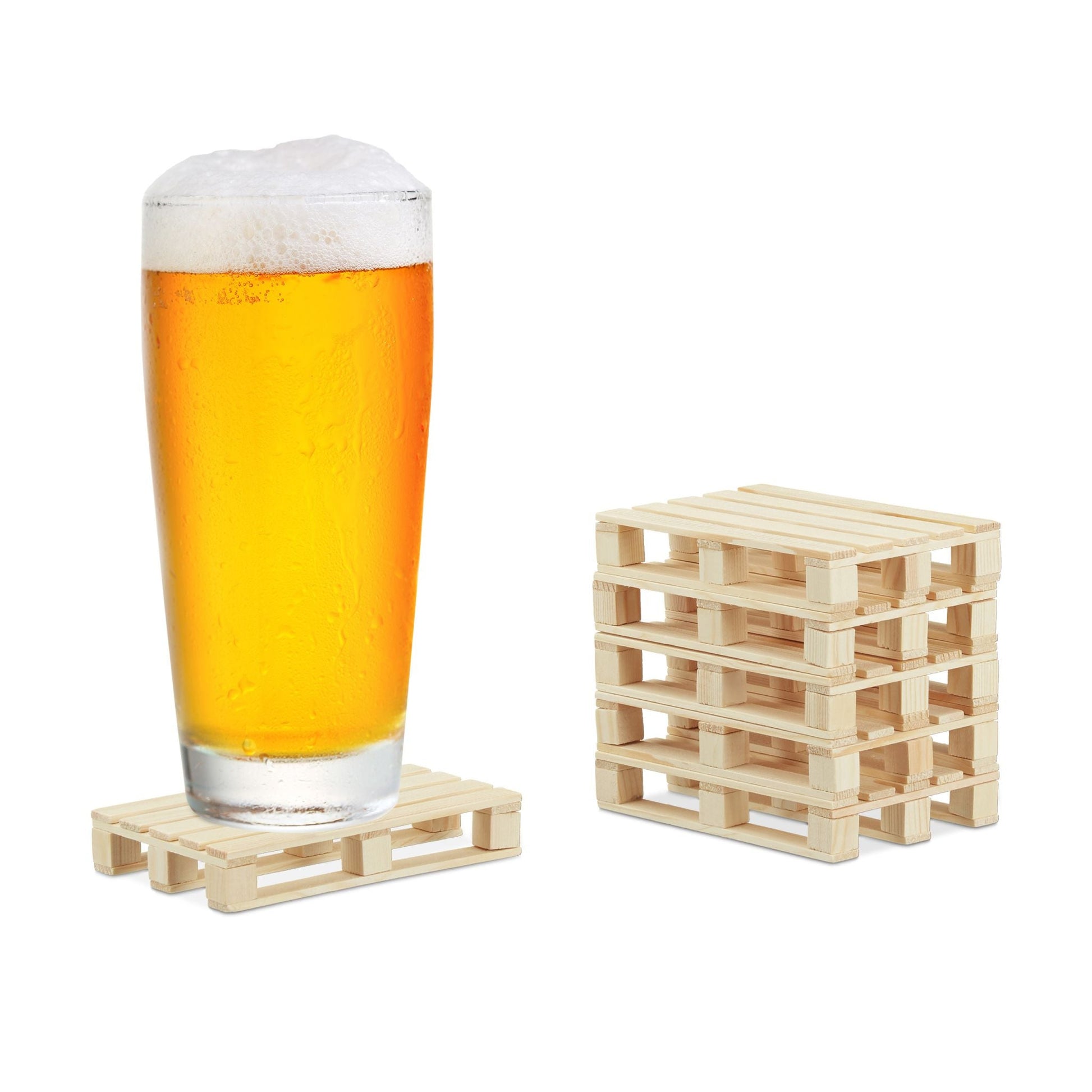 Paletten Untersetzer 6er Pack Hellbraun von Relaxdays
