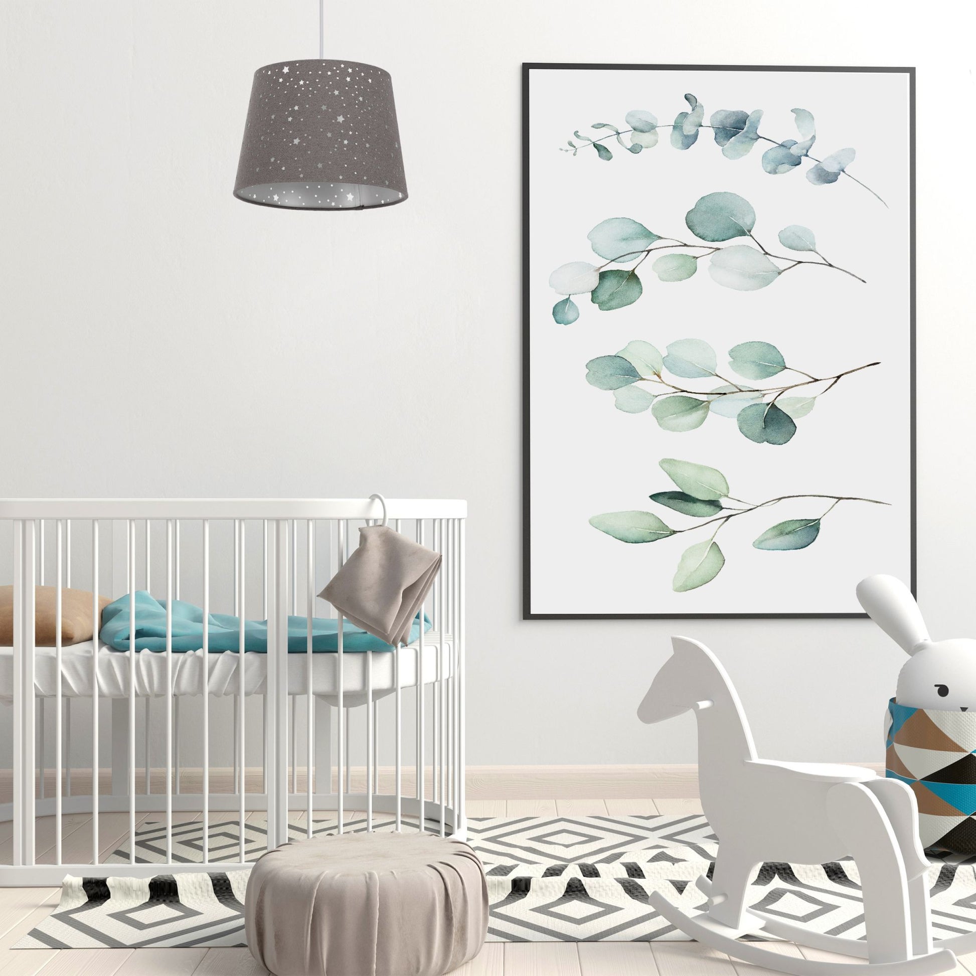 Kinderzimmerlampe Sterne Grau von Relaxdays