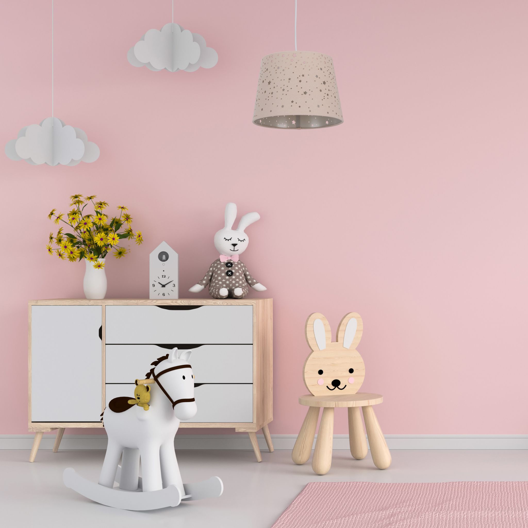 Kinderzimmerlampe Sterne Rosa von Relaxdays