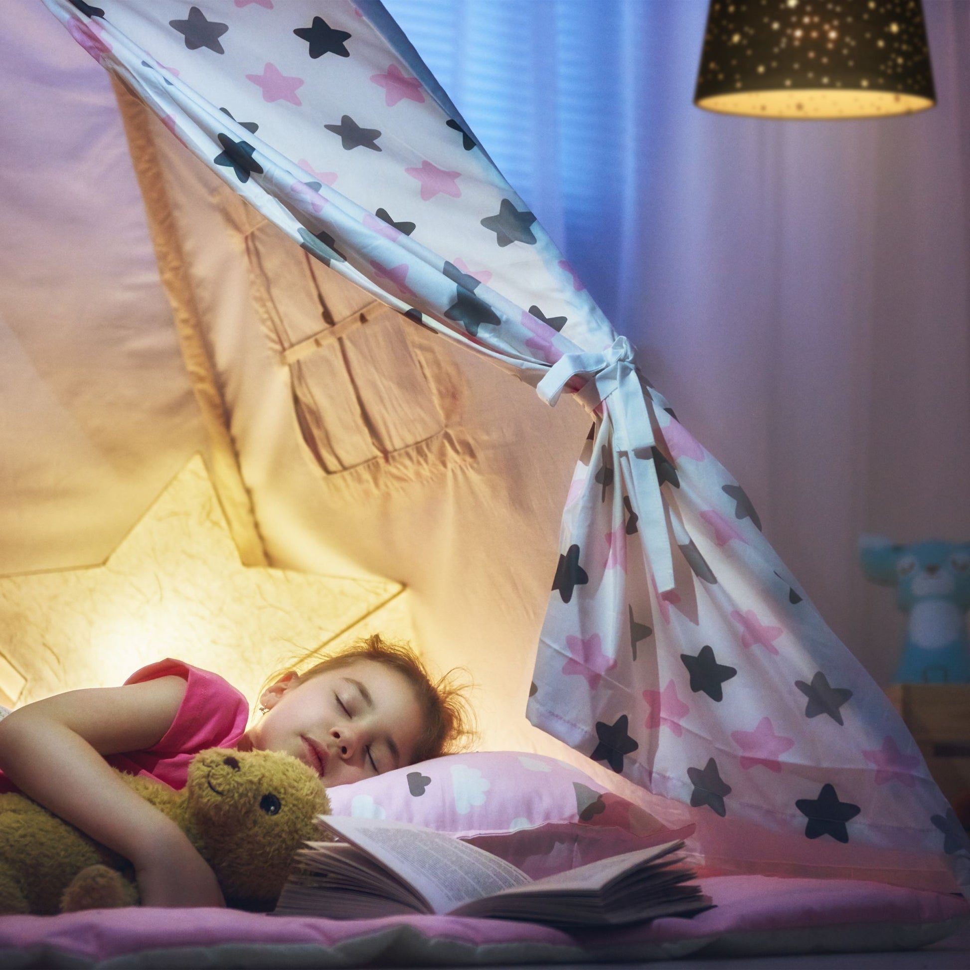 Kinderzimmerlampe Sterne Rosa von Relaxdays