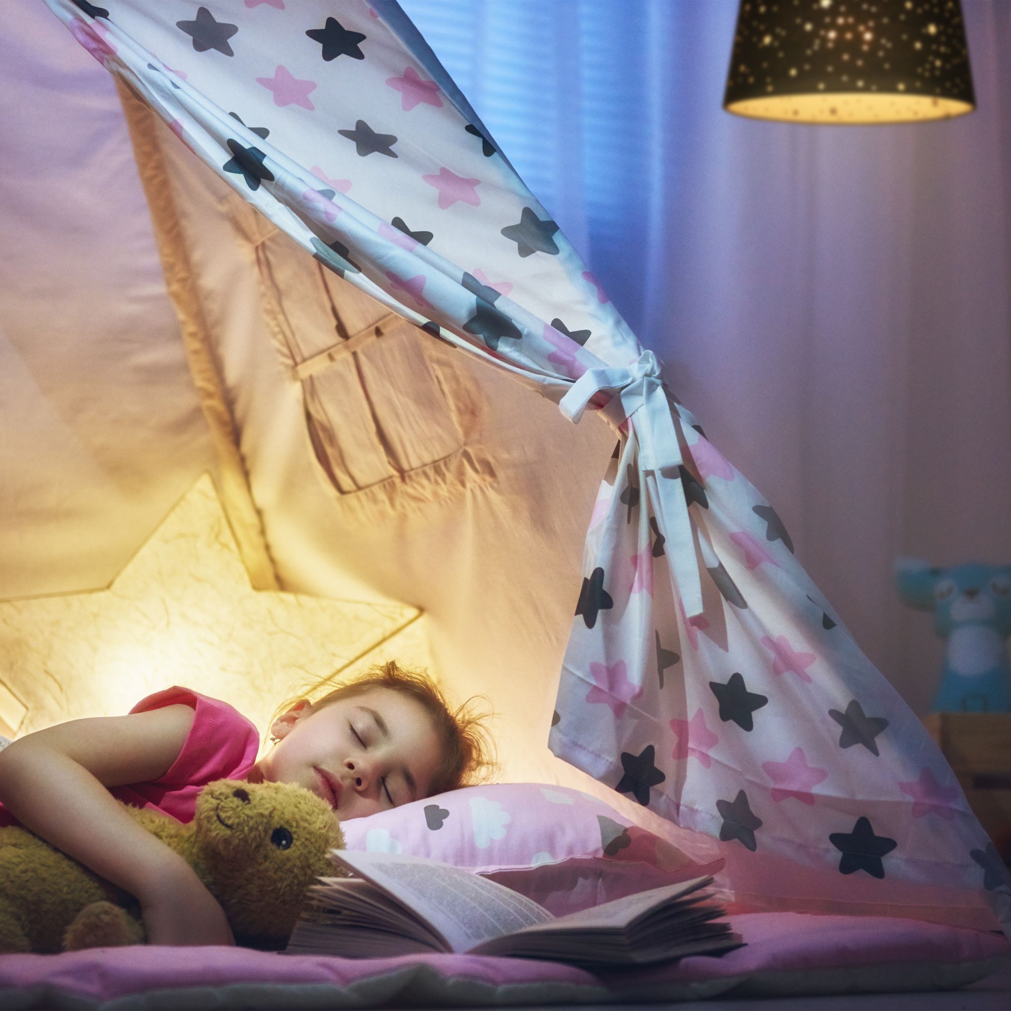 Kinderzimmerlampe Sterne Türkis von Relaxdays