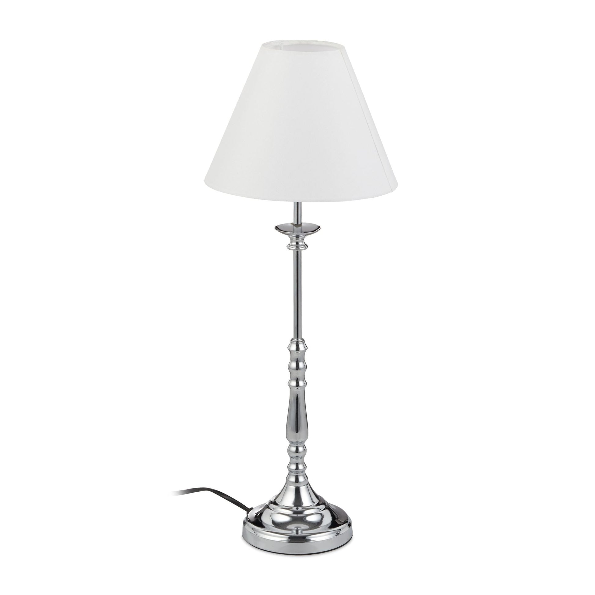 Vintage Tischlampe Weiss-Silber von Relaxdays