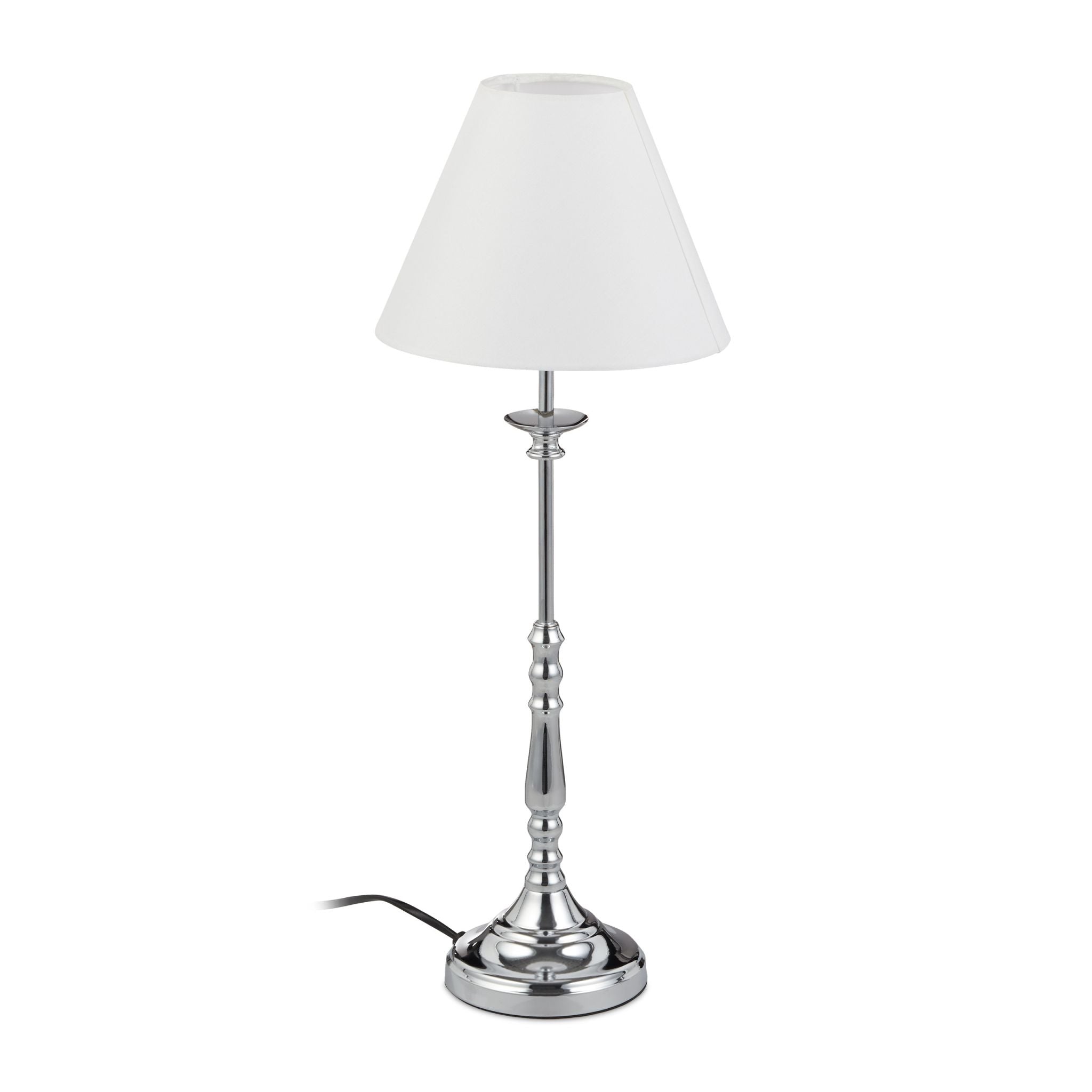 Vintage Tischlampe Weiss-Silber von Relaxdays
