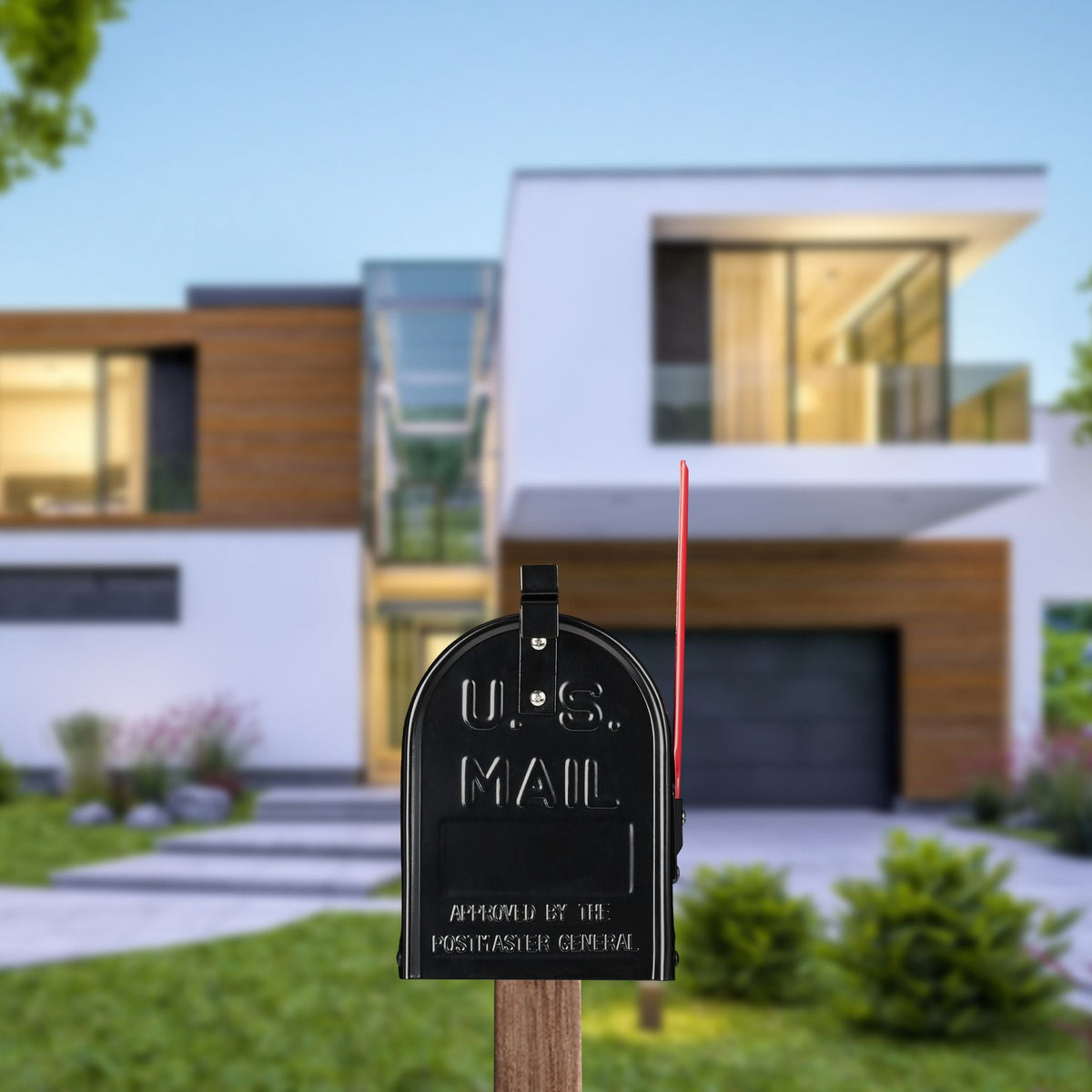 US Mailbox Postkasten Rot-Schwarz von Relaxdays