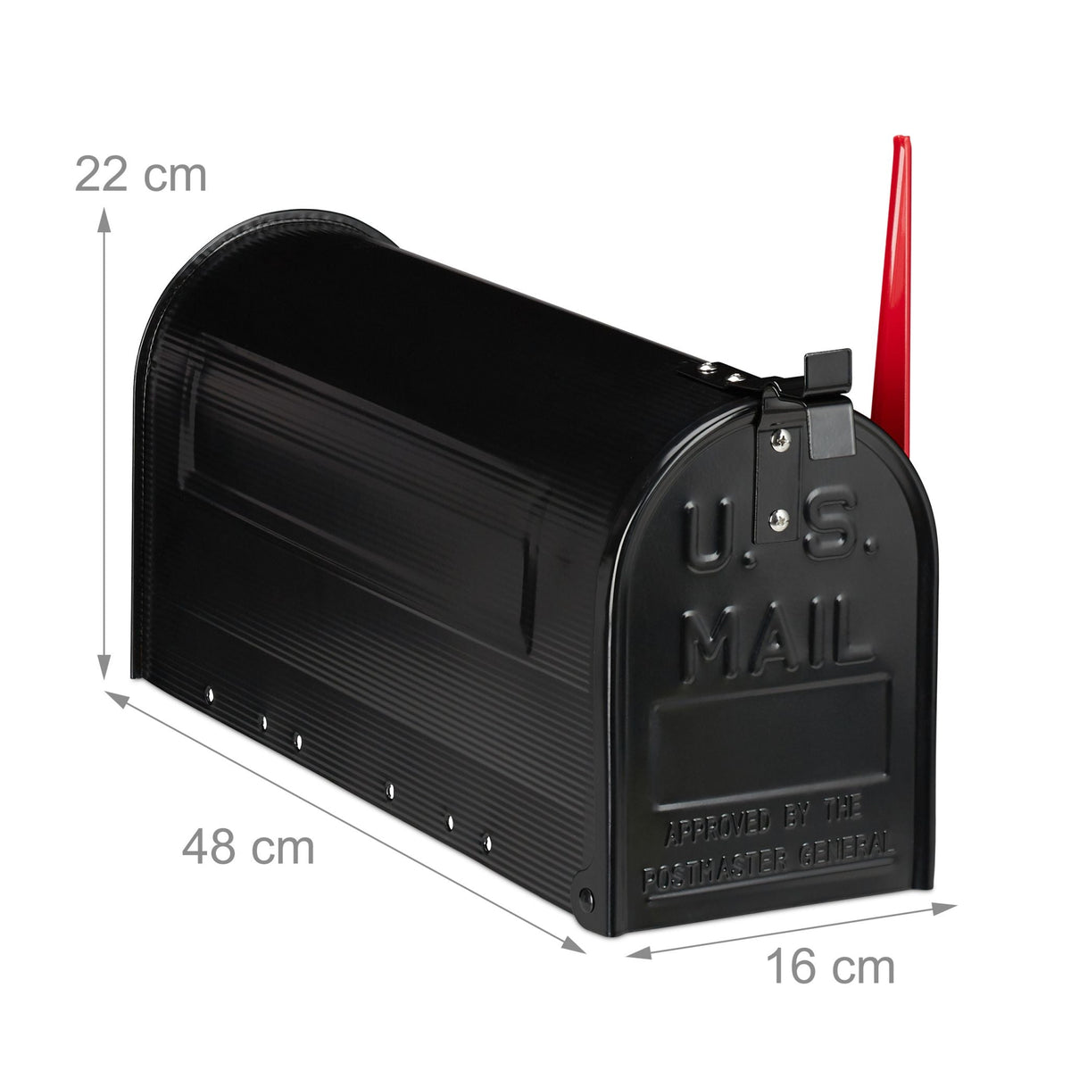US Mailbox Postkasten Rot-Schwarz von Relaxdays
