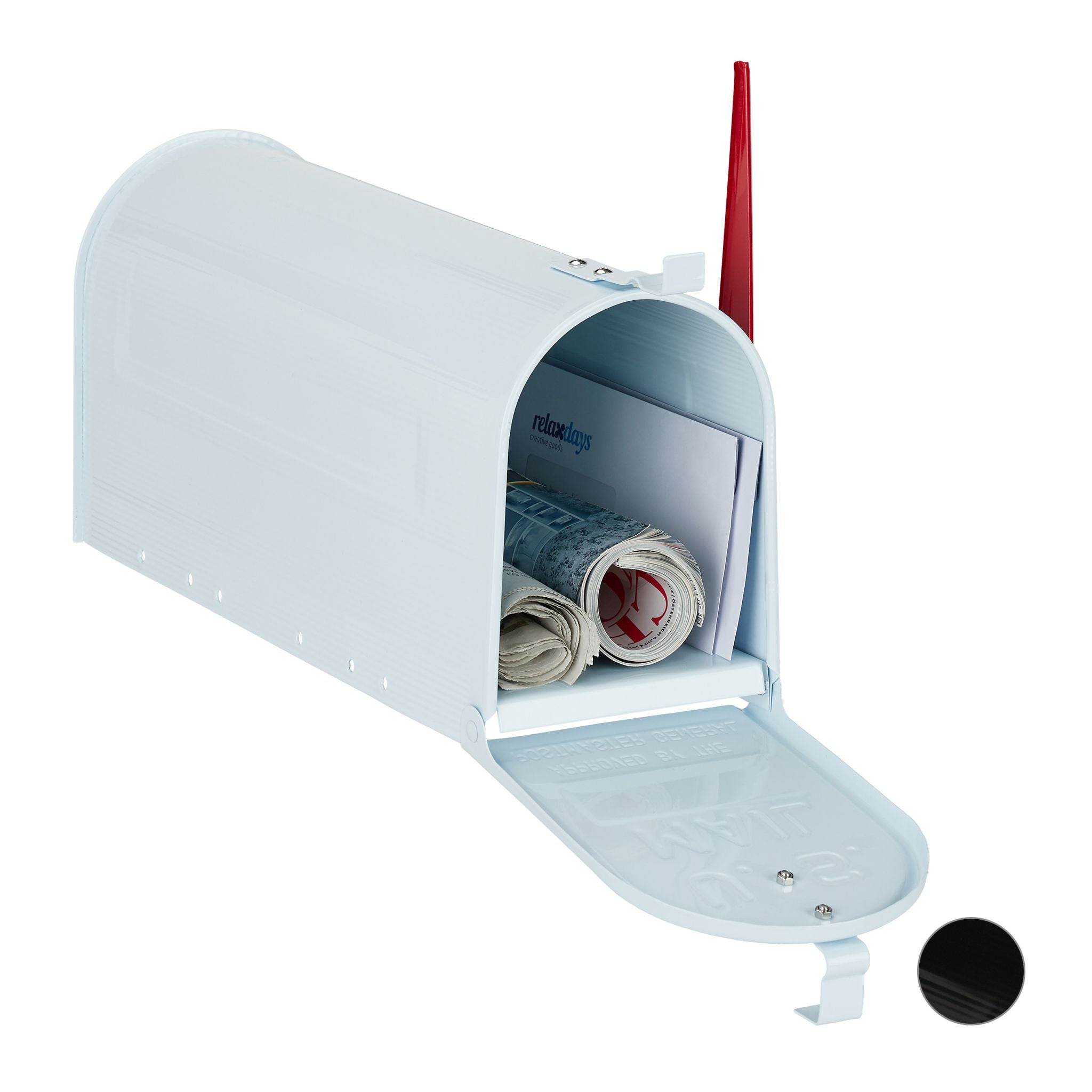 US Mailbox Postkasten Weiss-Rot von Relaxdays