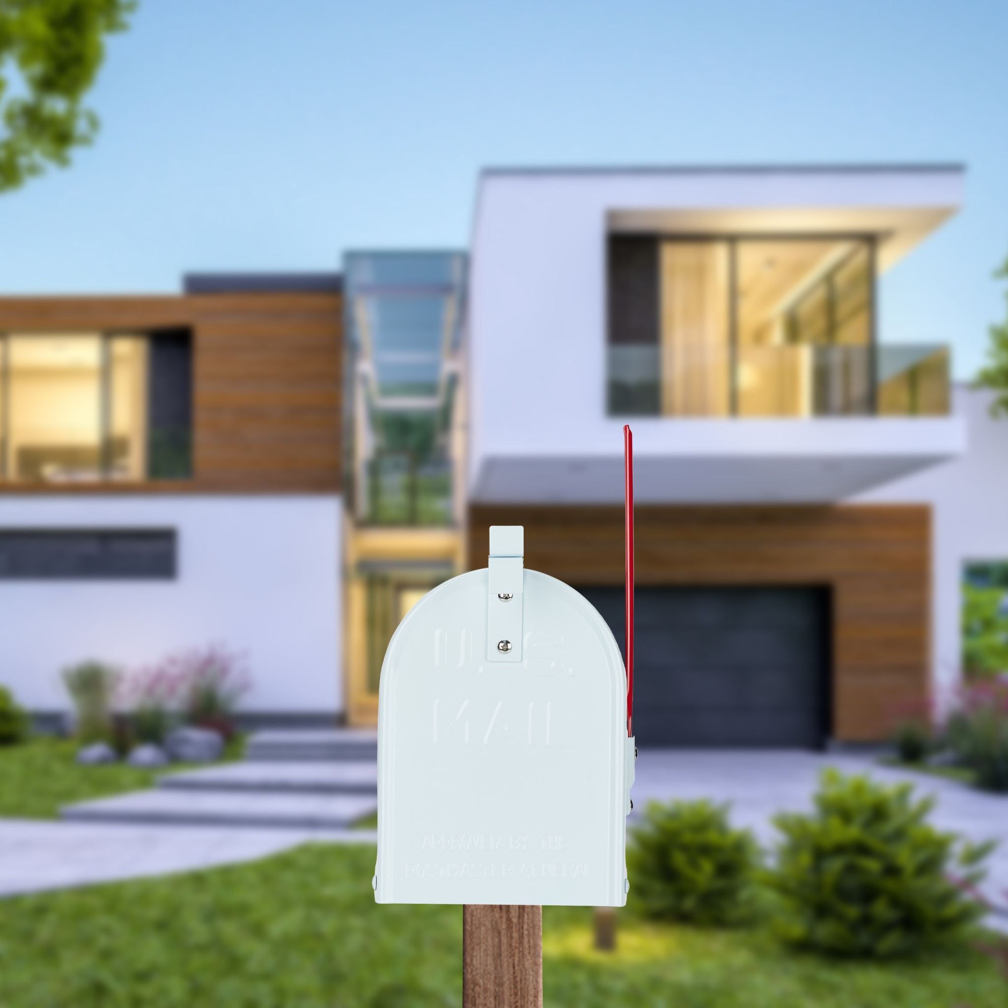US Mailbox Postkasten Weiss-Rot von Relaxdays